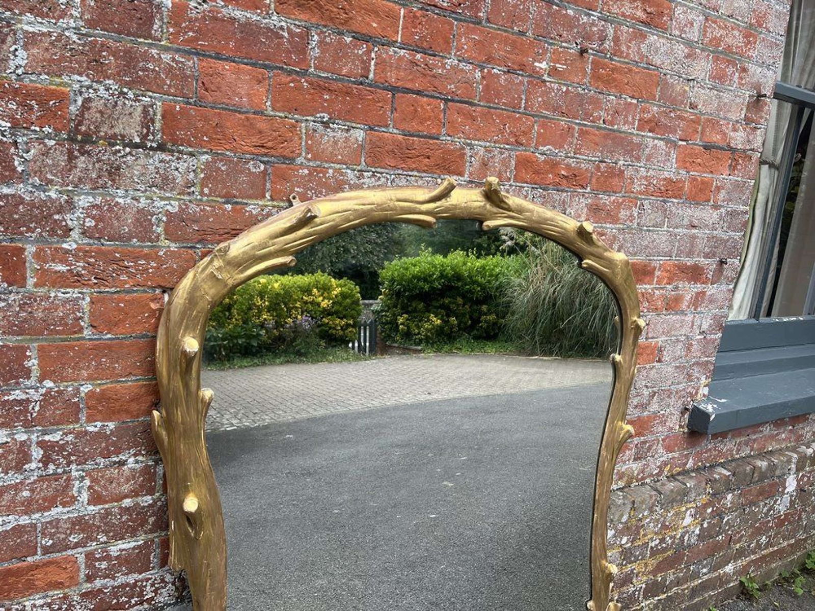 A Stunning Large Antique English 19th C Shaped Gilt Overmantle Mirror. photo 1595.0