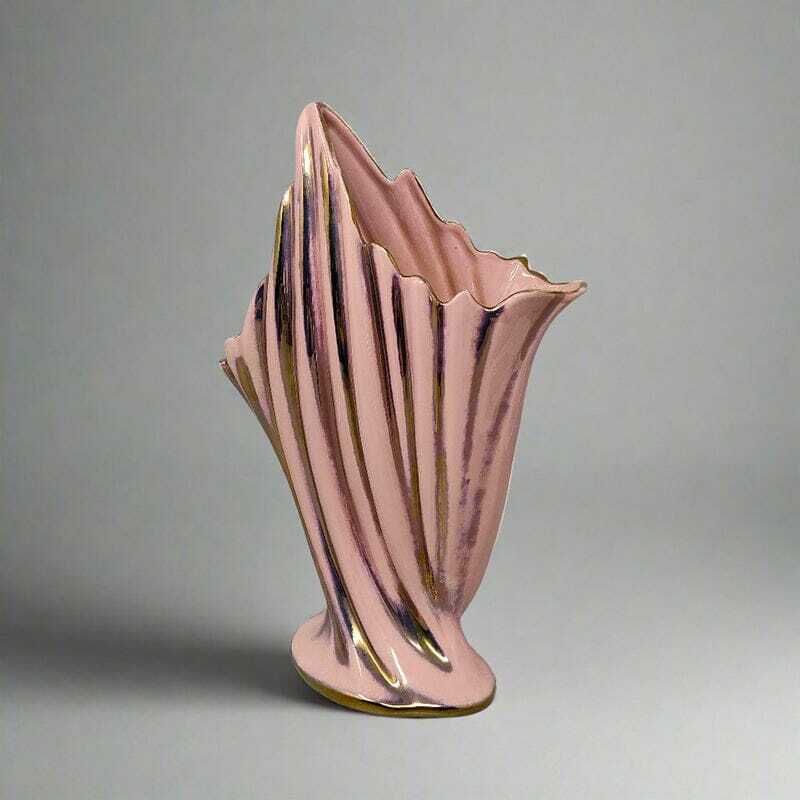 1960s Astonishing Pink And Gold Vase By Sicas Limited Edition. Made In Italy photo 312.0