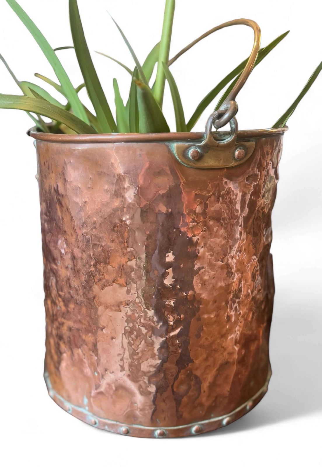19th Century Dutch Copper Milk Pail photo Garden Decor