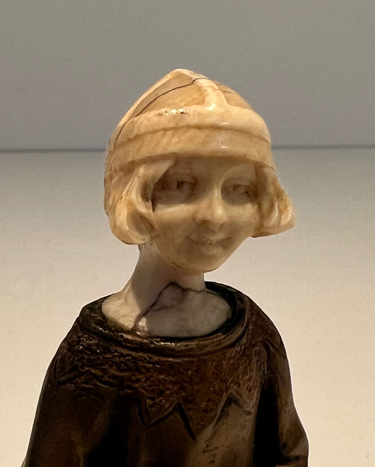 Chryselephantine Representing A Young Girl With A Hoop Signed Bertrand On Its Onyx Base photo Art
