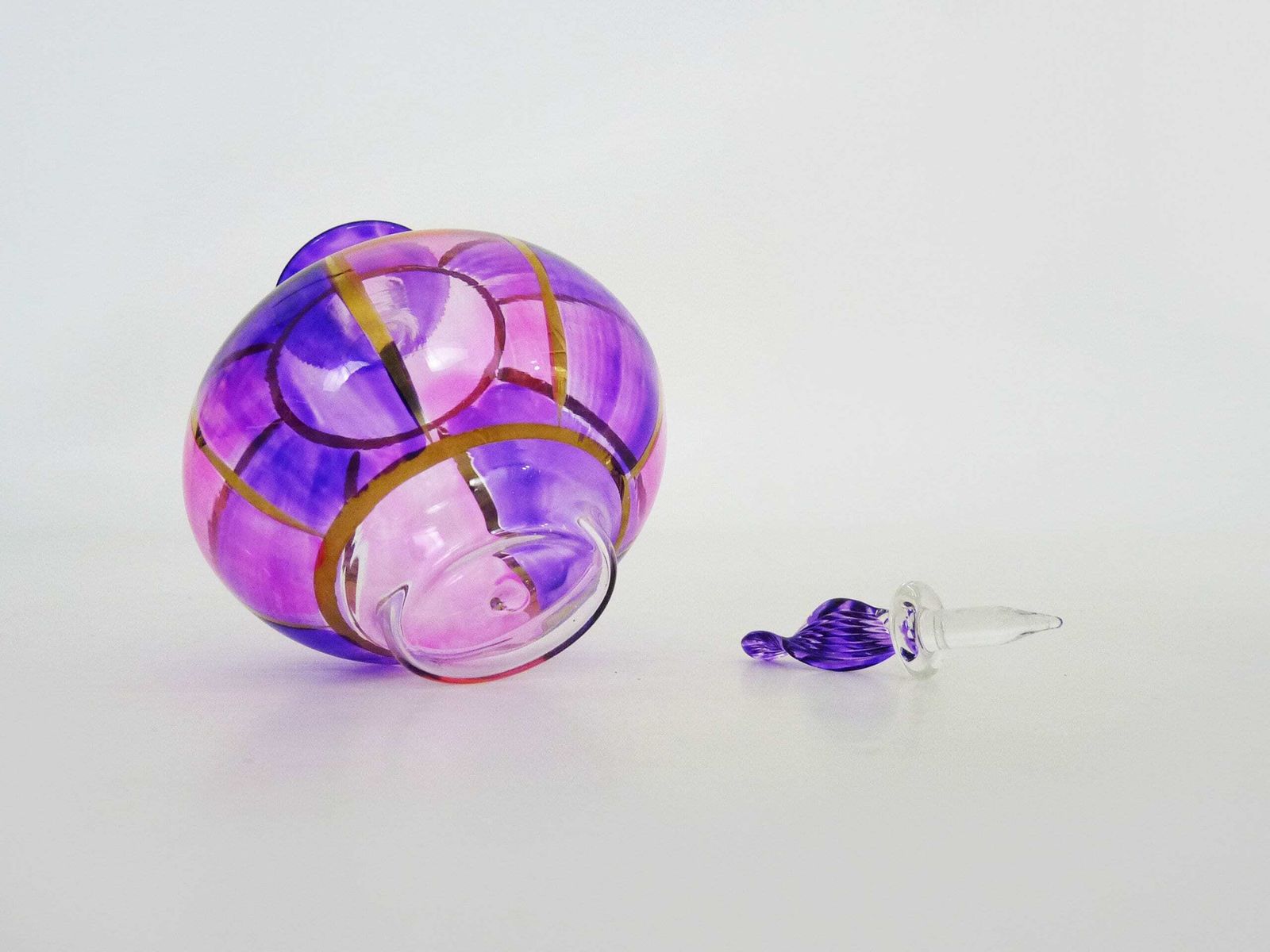 Mid Century Murano Glass Perfume Bottle, Italy. The 50's photo vintage