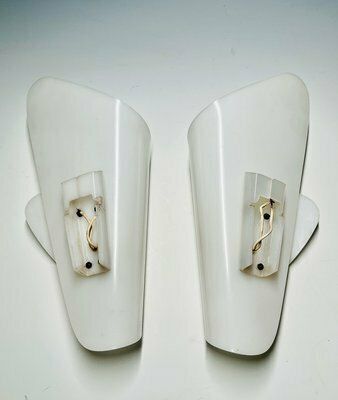 Acrylic Glass Wall Lights By Hanns Hoffmann Lederer For Hl Leuchten, 1950s, Set Of 2 photo vinterior