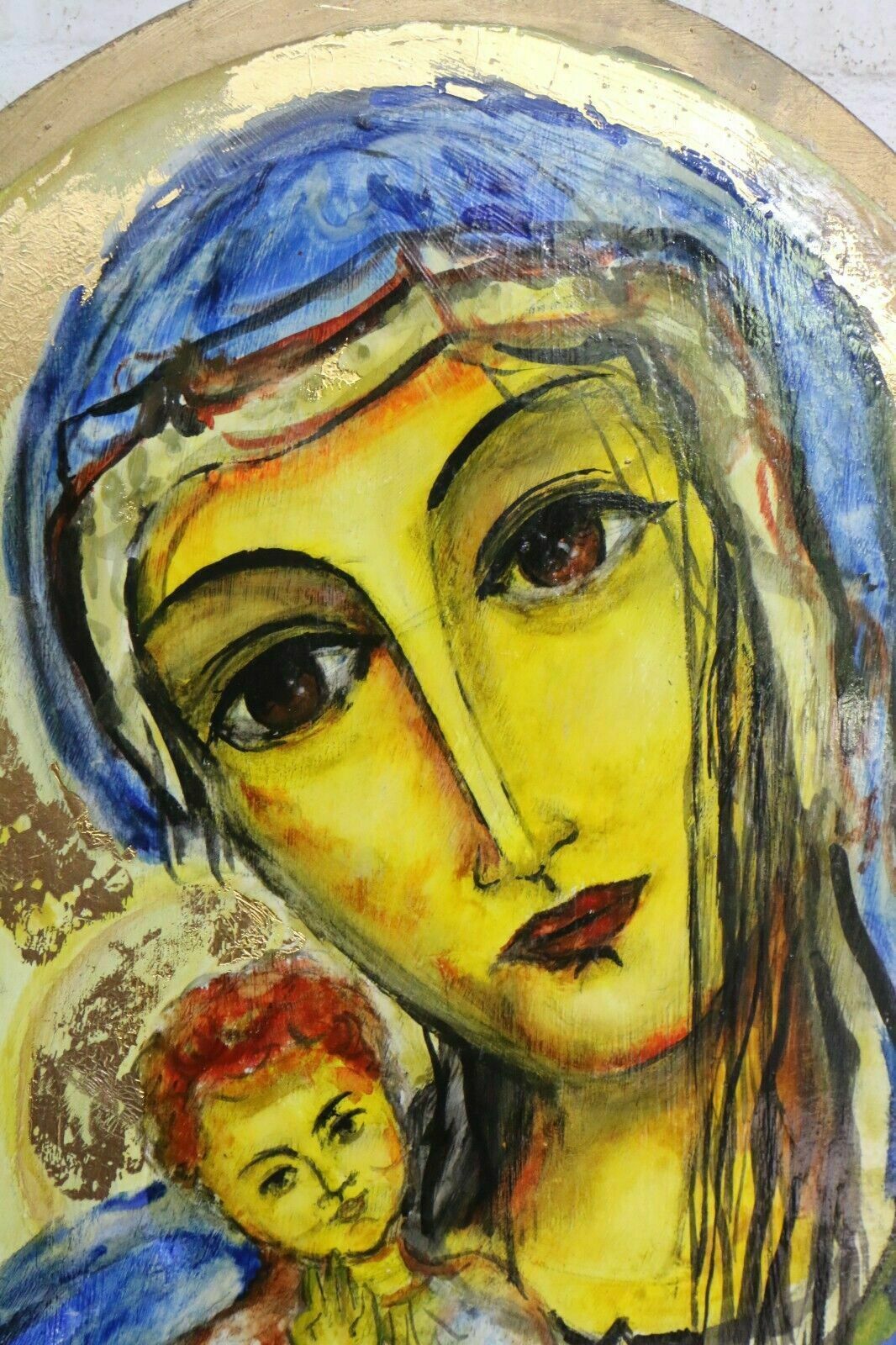 Art A Christian Large Decorative Icon Repro Of Medieval Russian Antique Icon Painted Wood Wall Hanging photo