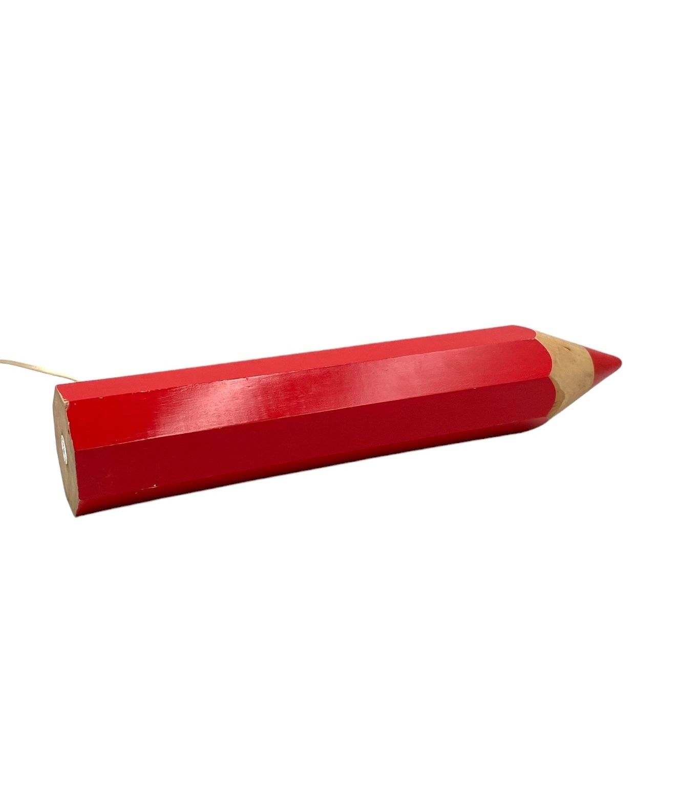 photo for sale Michel Aroutcheff, Postmodern Red Pencil Table Lamp, Ed. Vilac France 1980s