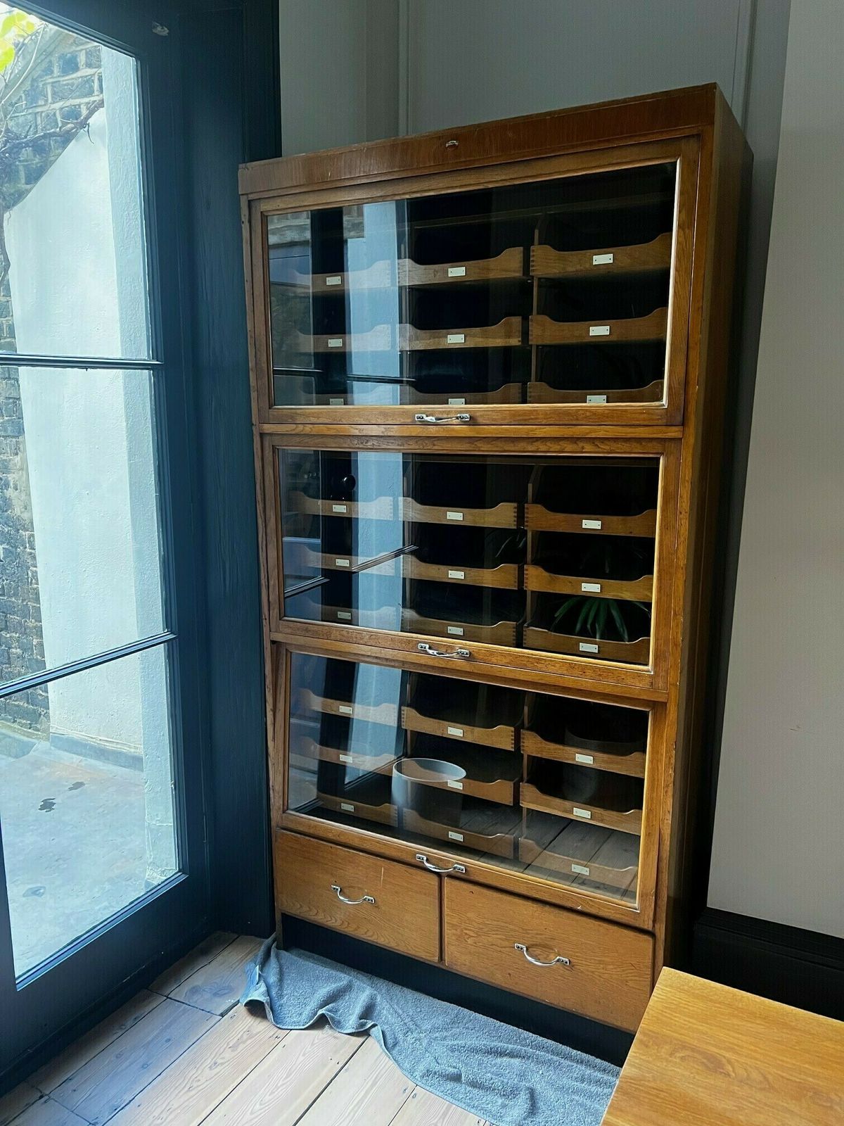 Flip Up Haberdashery Cabinet, Early 20th Century