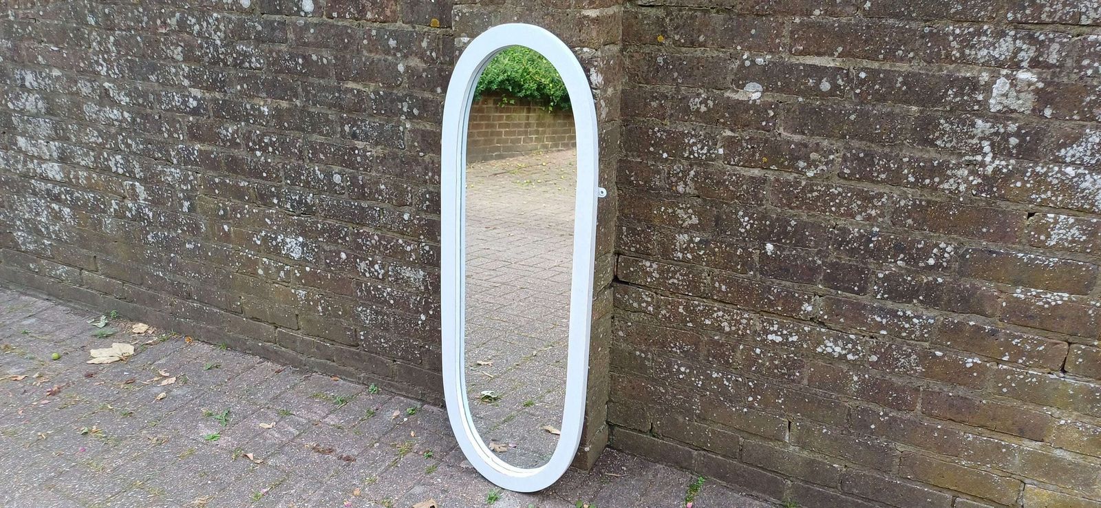 Large Painted Shabby Chic Mirror In Farrow And Ball Light Blue.