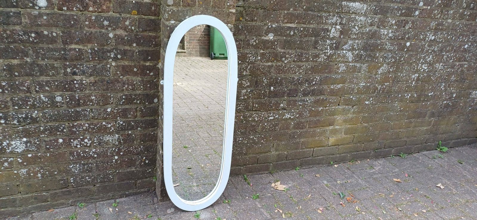 Large Painted Shabby Chic Mirror In Farrow And Ball Light Blue. photo Home Decor