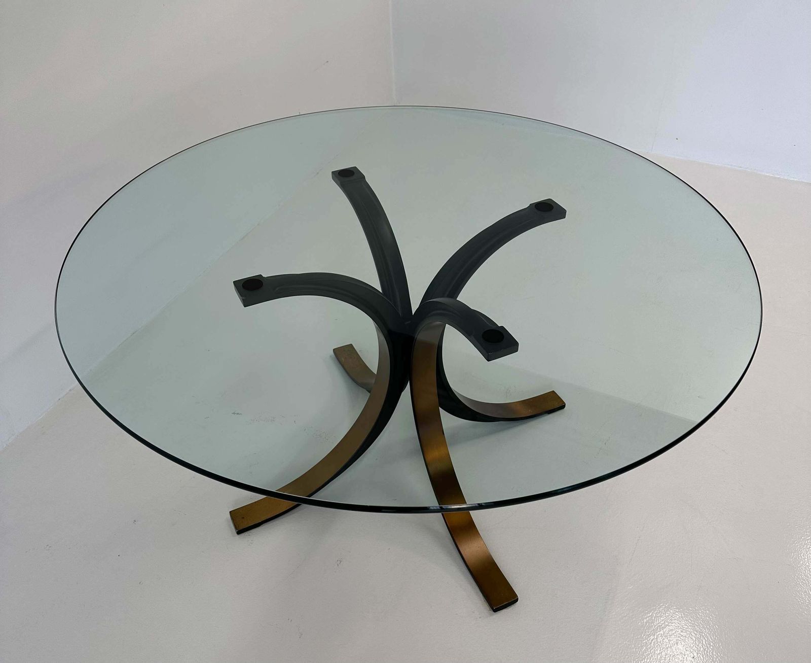 Furniture Osvaldo Borsani And Eugenio Gerli T69b Bronzed Brass Table By Tecno, 1960s photo