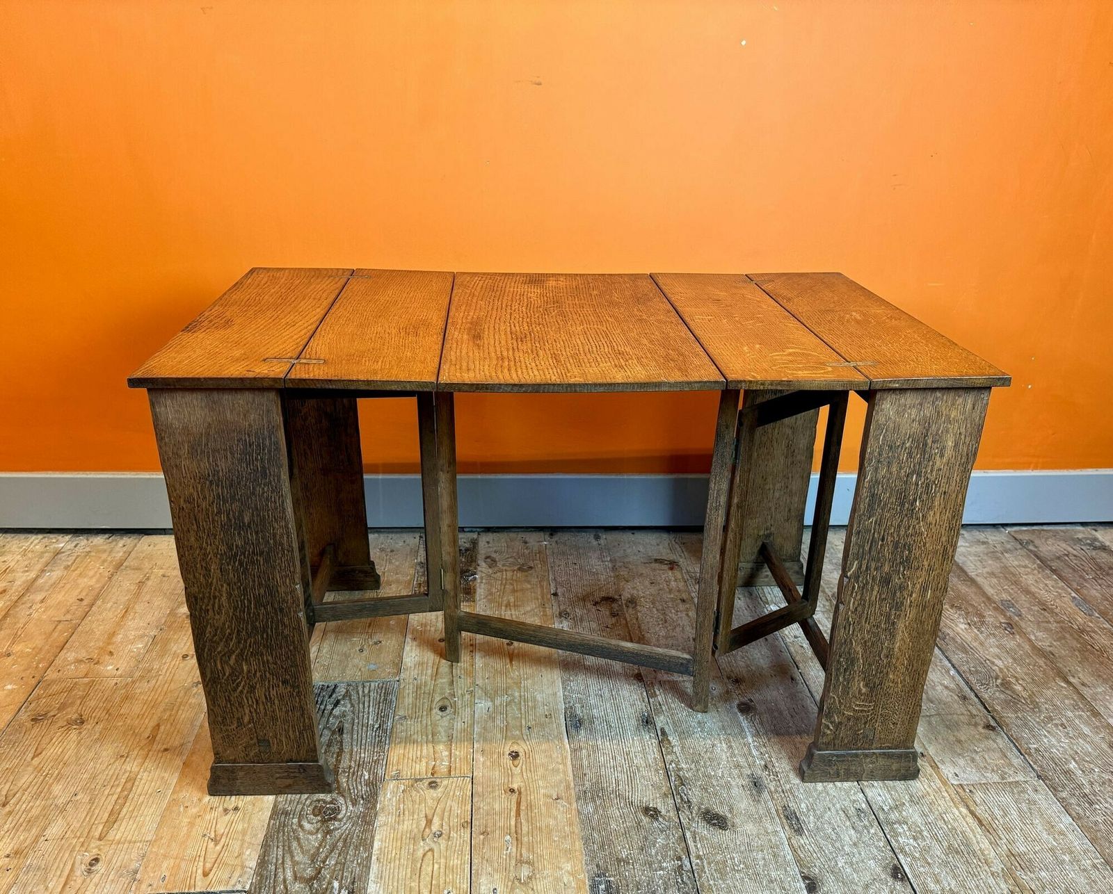 Cotswolds School Metamorphic Oak Table Attributed To Fred F. Foster photo vintage