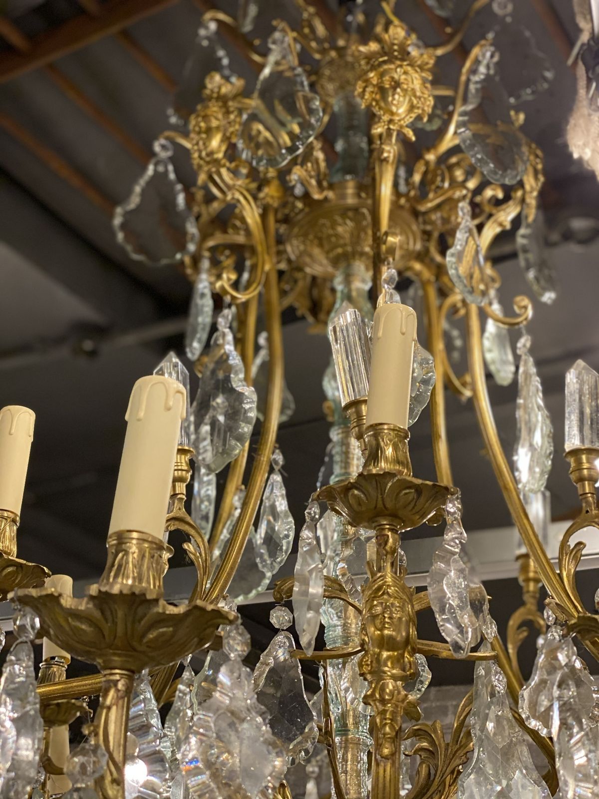Stunning, Very Large, Bronze French Chandelier, Matching Pair photo 5450.0