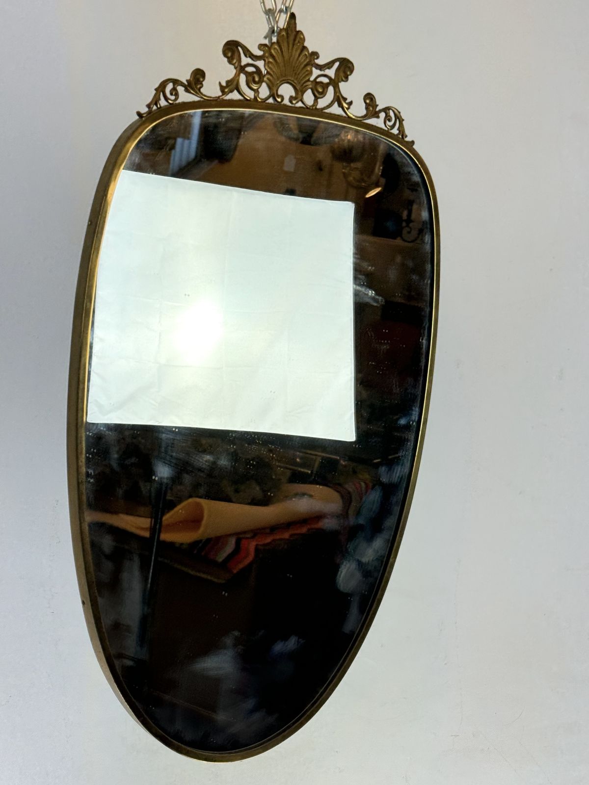 Gio Ponti Style, Mid Century Mirror In Brass. Italy 1950s photo vinterior
