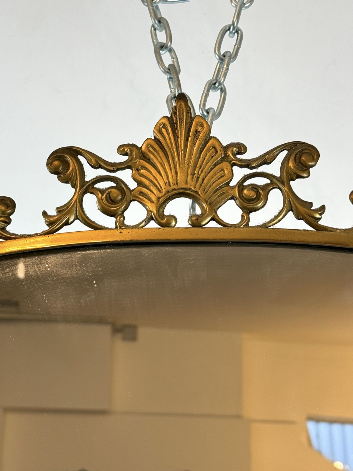 1560.0 Gio Ponti Style, Mid Century Mirror In Brass. Italy 1950s photo
