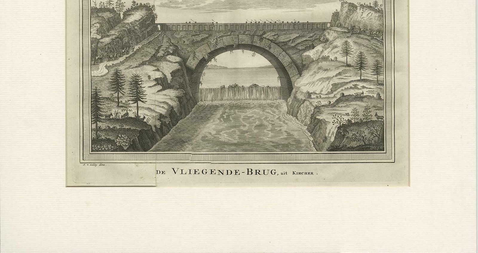 Antique Print Of The Flying Bridge In China, 1747 photo Art