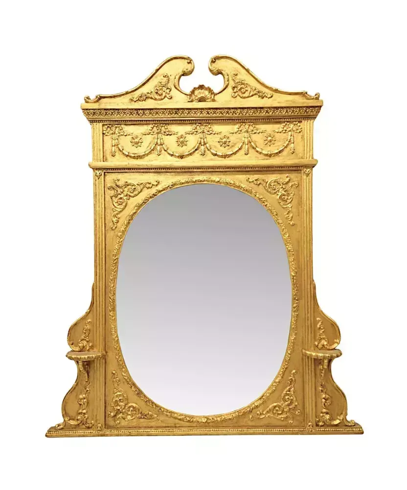 A Stunning Adams Design Giltwood Overmantel Or Hall Mirror