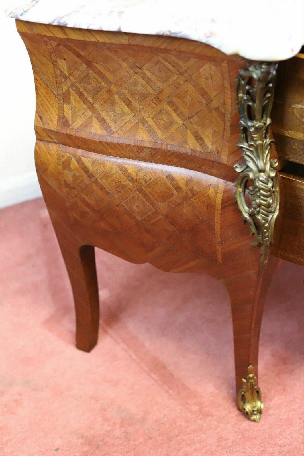 Stunning French Kingwood Parquetry Veneered Three Drawer Commode photo buy
