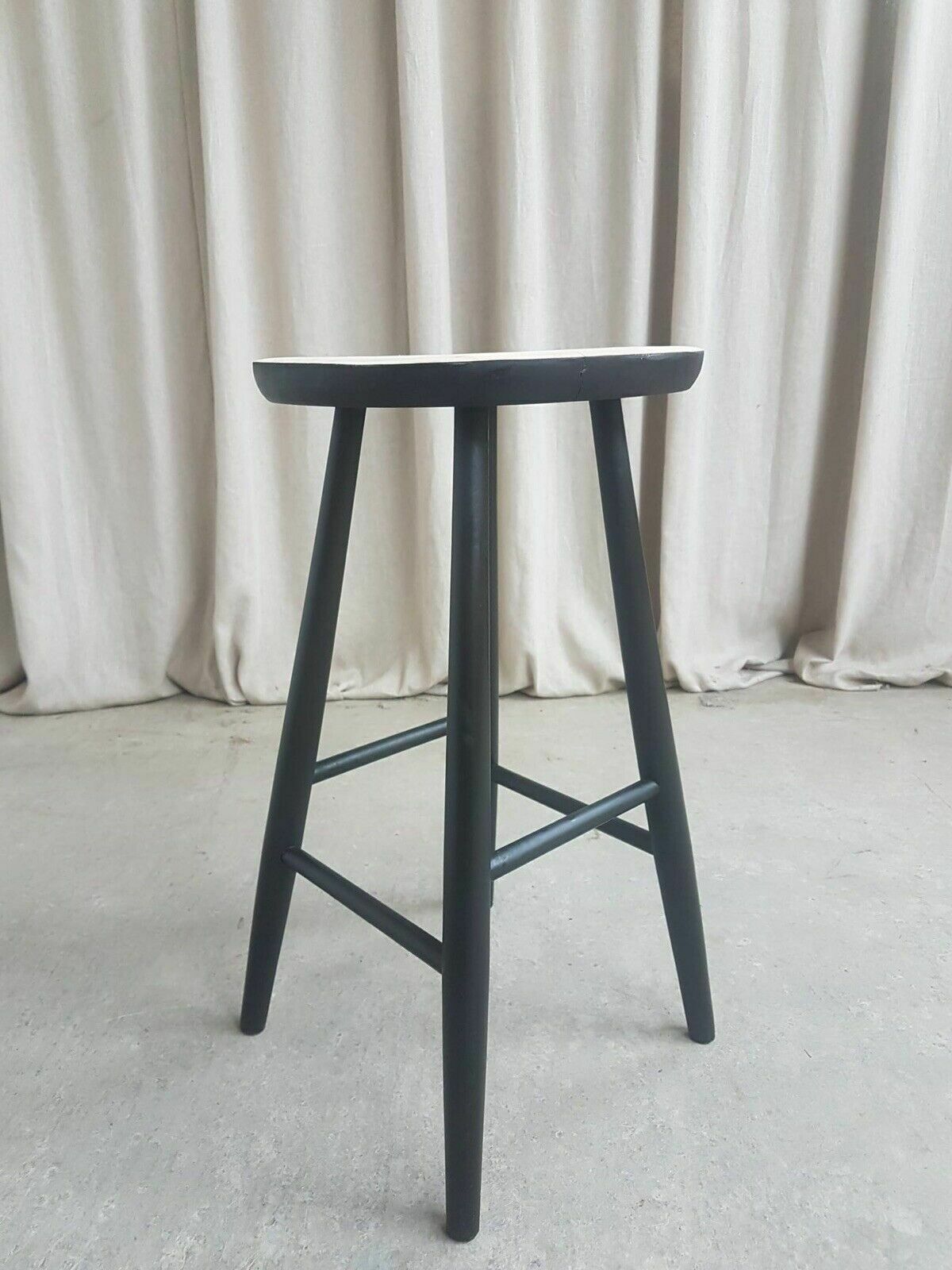 Have One To Sell? Sell It Yourself Vtg Mid Century Hagafors Stolefabrik Swedish Scandi Beech Stool Danish photo Furniture