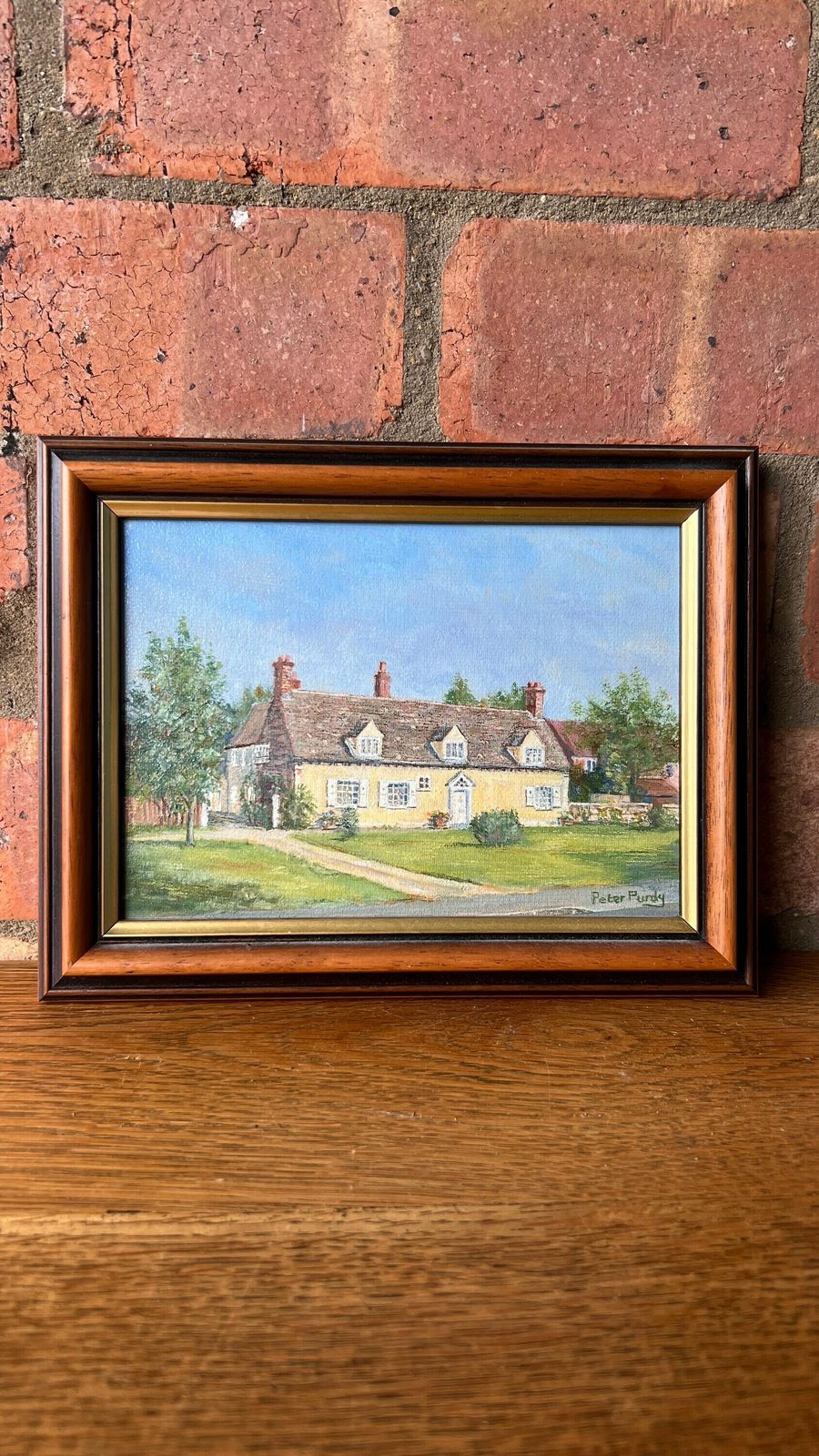 Original Oil Painting “251 The Limes” Cottage House In Brampton, Huntingdon By Peter Purdy photo furniture