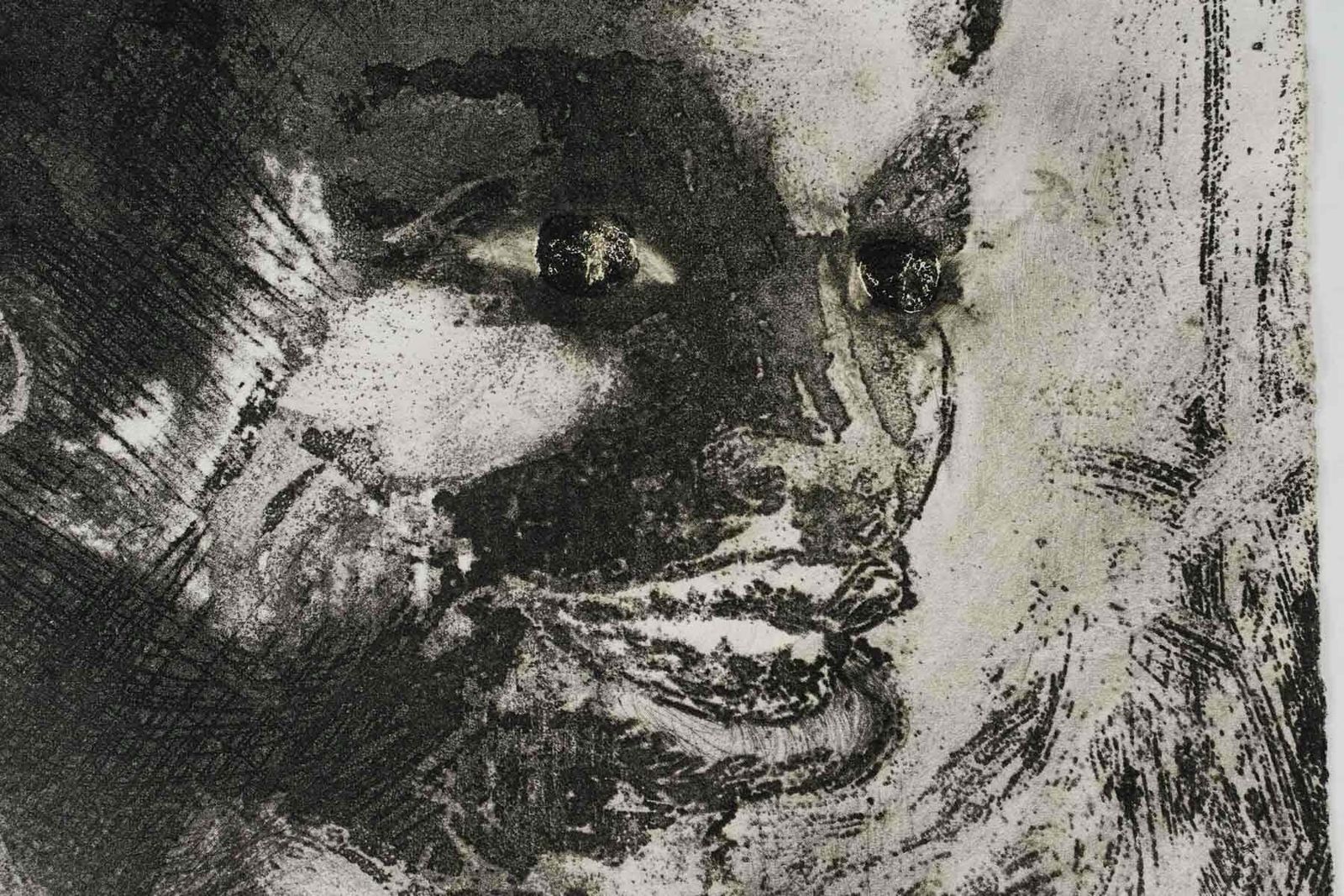 Drawing On Paper Representing African Faces Done In Black Ink, 20th Century. photo for sale
