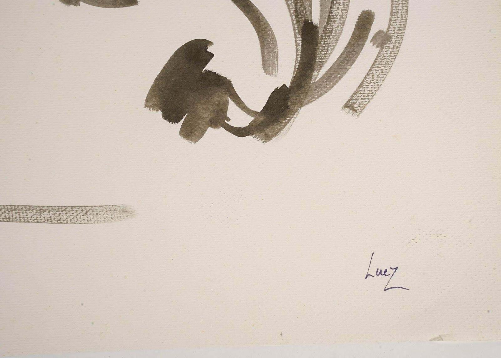 Wash Drawing By Artist Evelyne Luez On Paper, 20th Century. photo 462.0