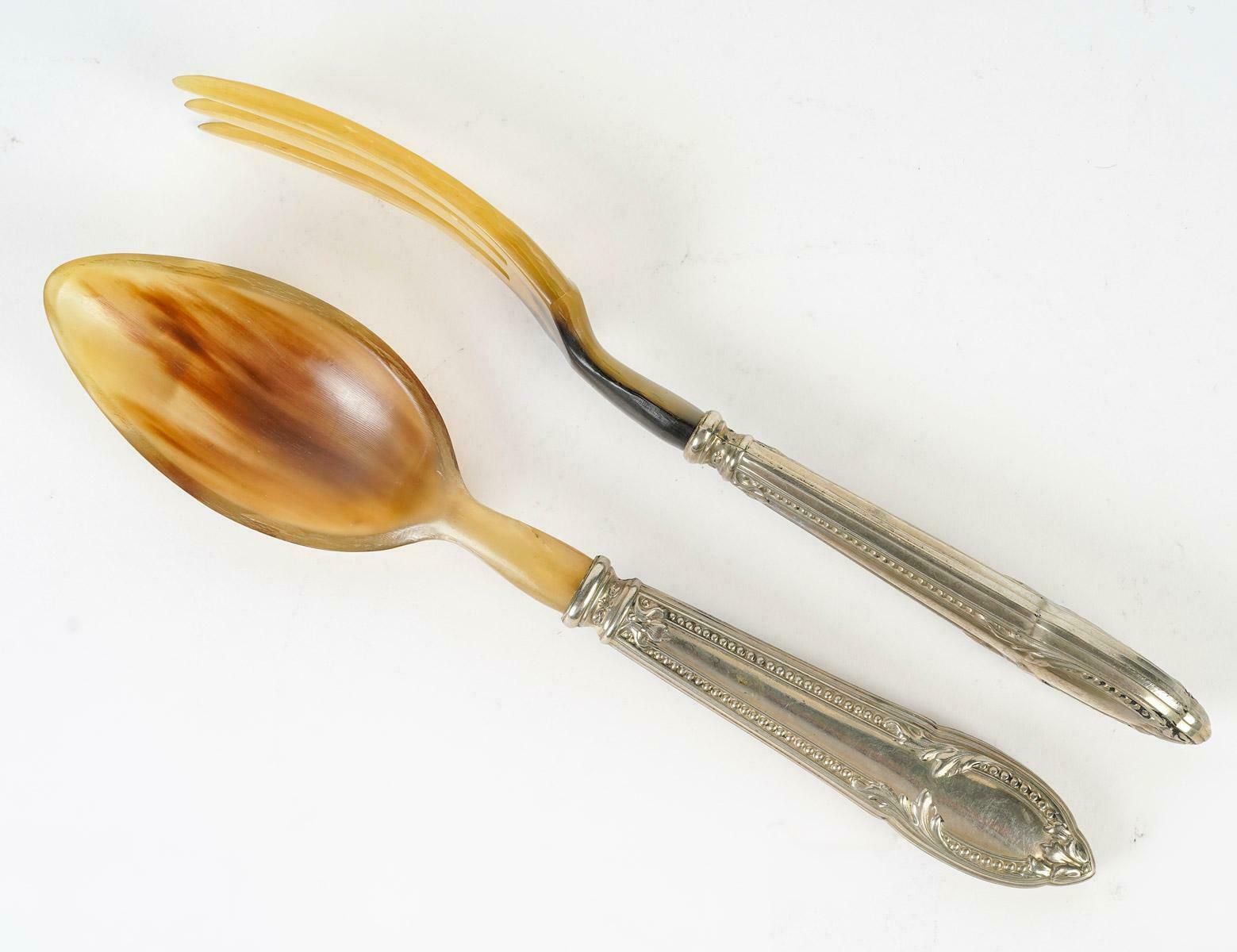 Pair Of Silver Plated Salad Servers. photo furniture