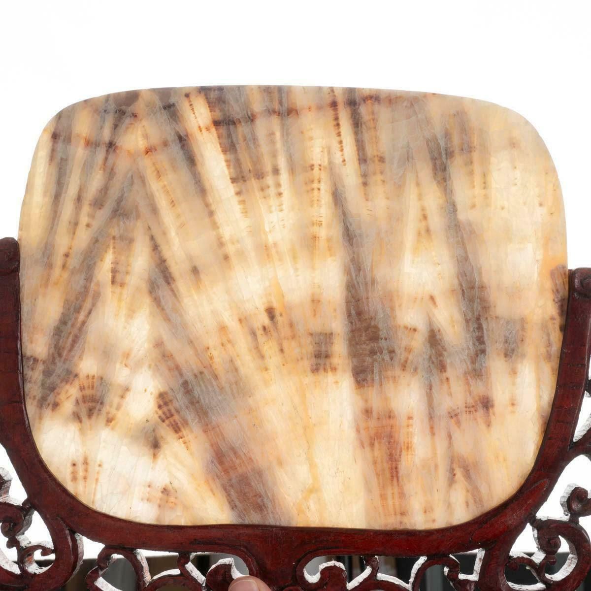 Pair Of Carved Wood And Transparent Marble Light Covers, Art Of Asia. photo vintage