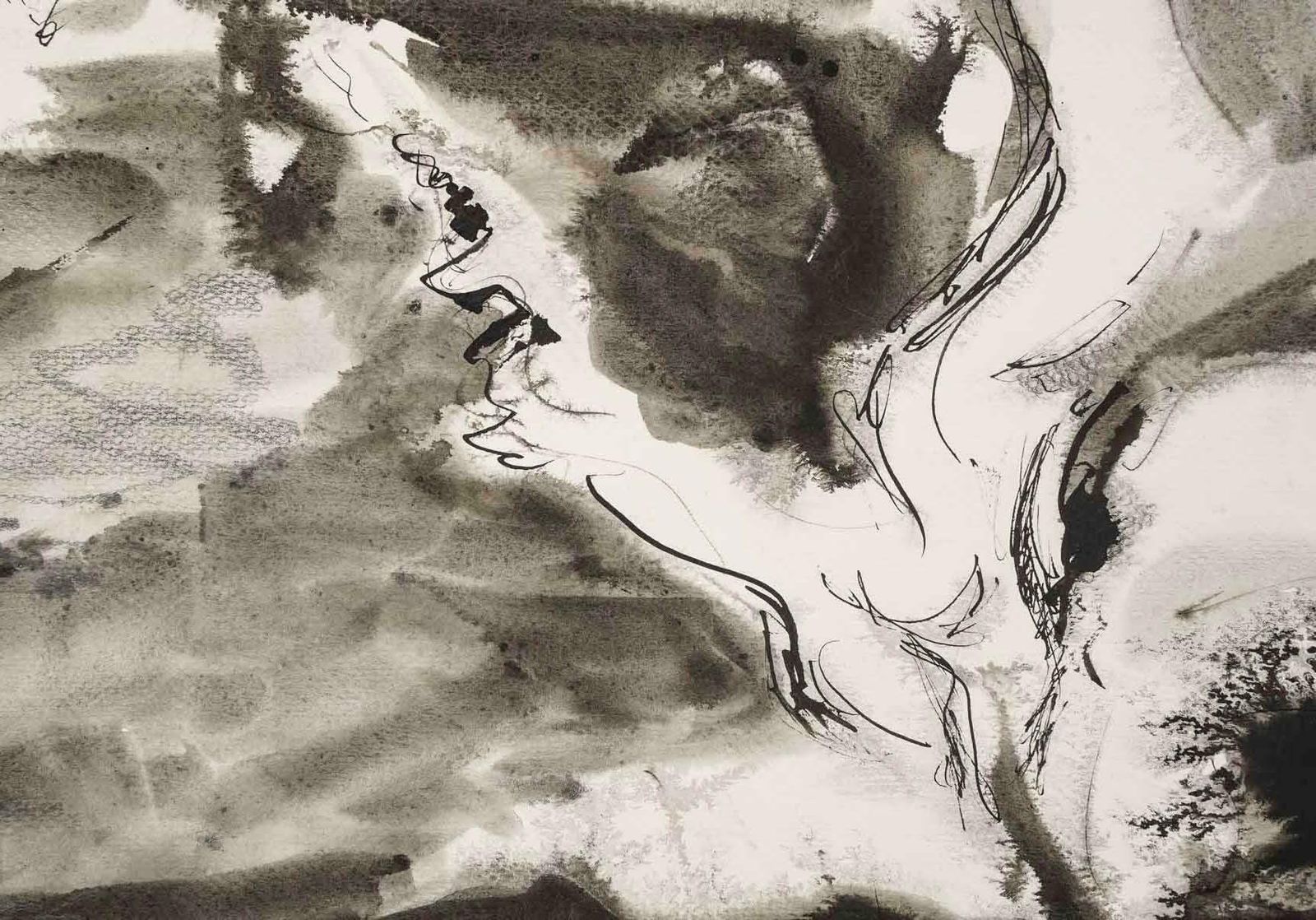 Drawing On Paper In Ink, The Battle, 20th Century. photo for sale