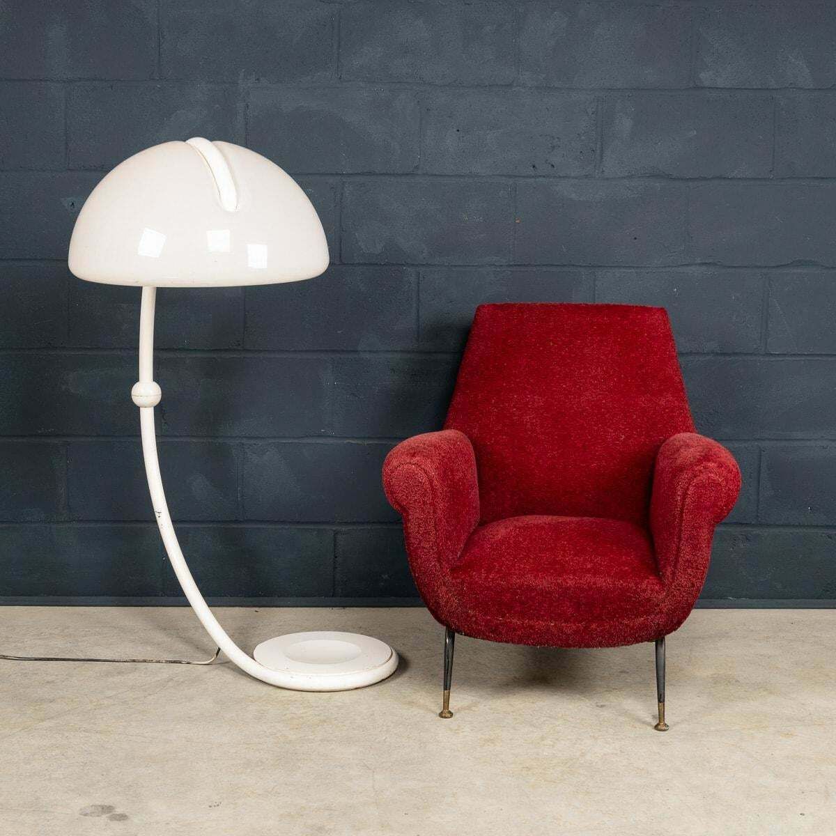 20thc Italian White "Serpente" Floor Lamp By Elio Martinelli For Martinelli Luce photo Lighting