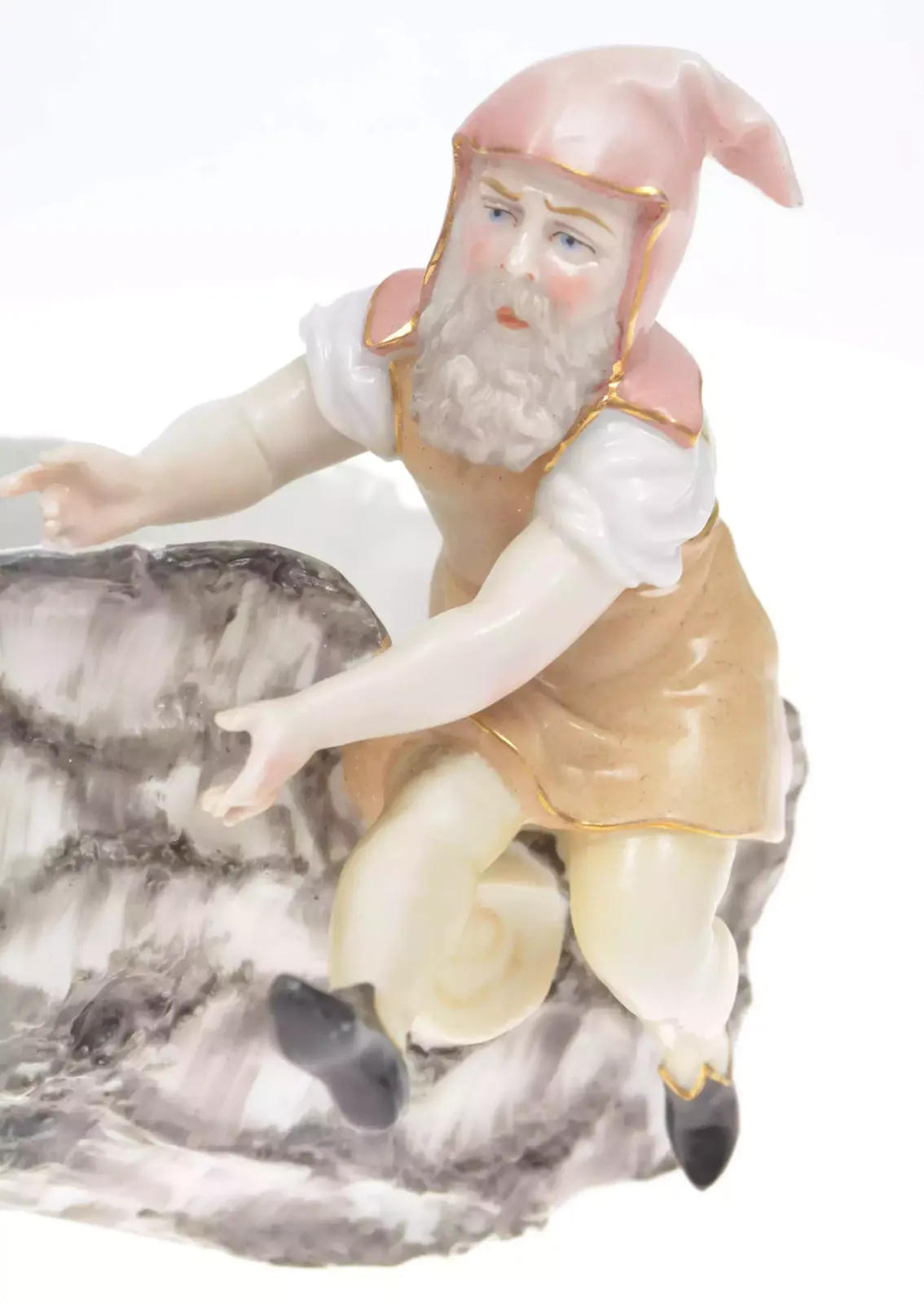 Porcelain Decorative Bowl Birch Log In The Form Of Dwarves photo 477.0