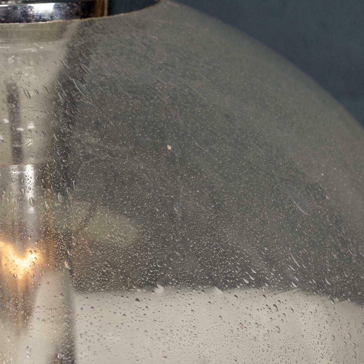 photo vinterior 20th Century Italian White & Clear Murano Glass Pendant Lamp C.1970