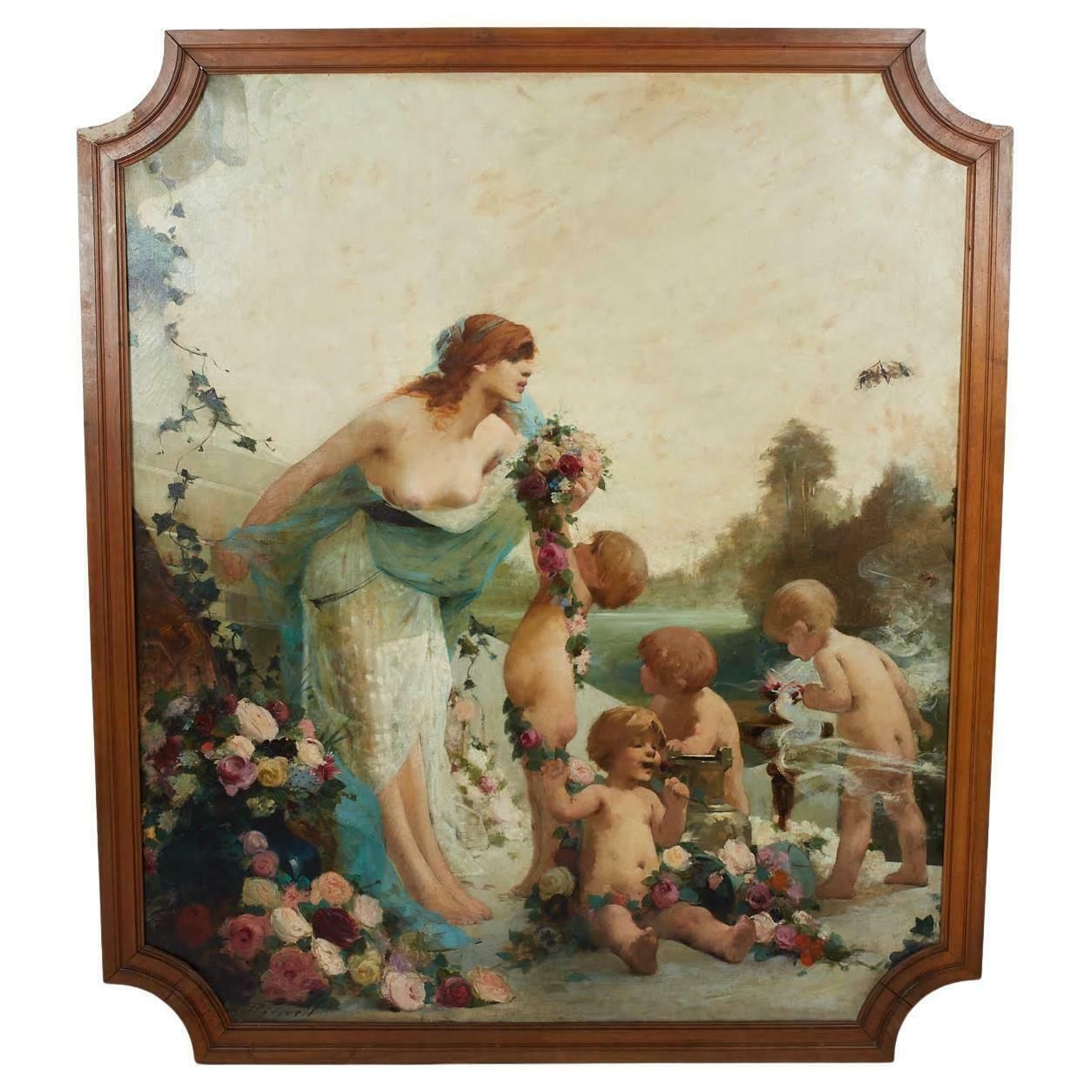 Oil On Canvas, Painting By Georges Picard, Spring, Art Nouveau Period.