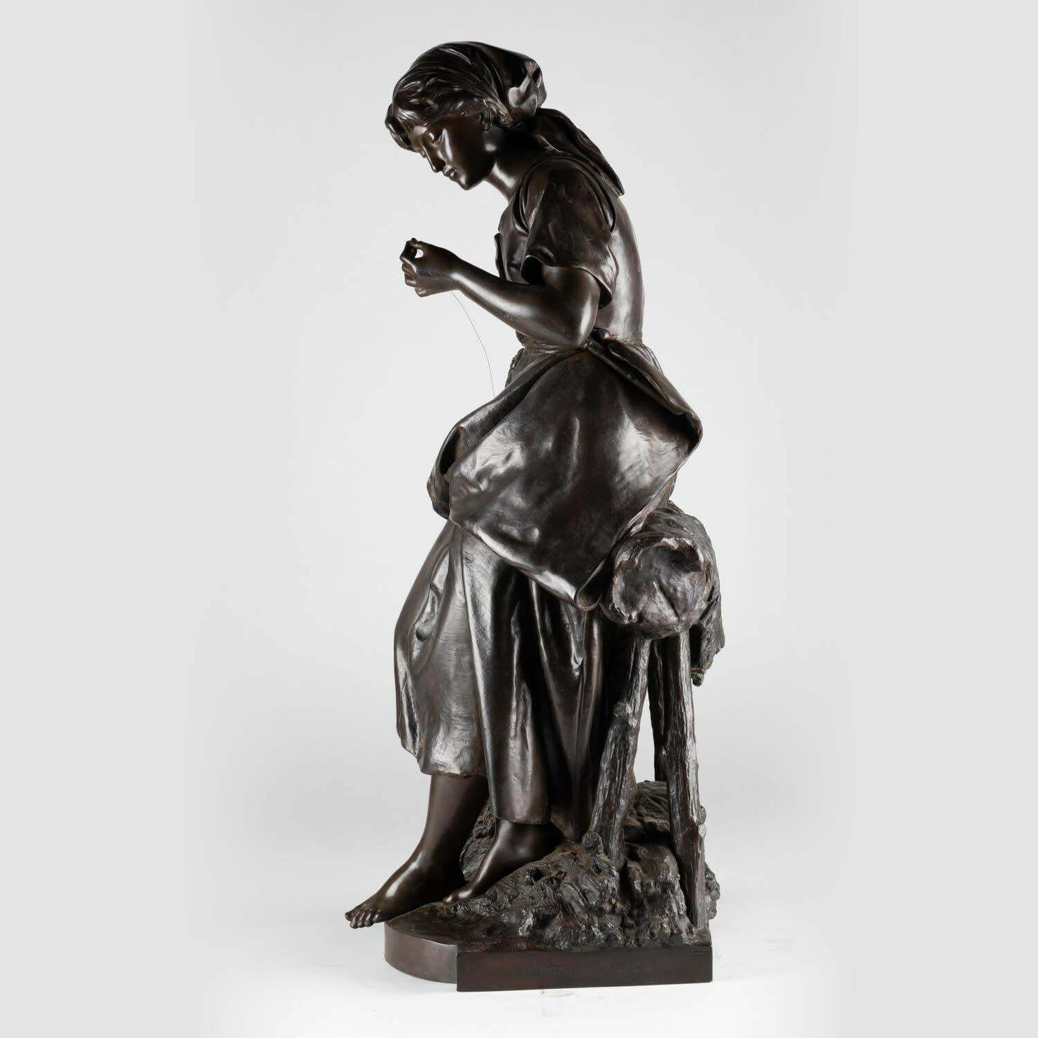 Bronze Sculpture With Brown Patina By Mathurin Moreau, Napoleon III Period. £4,232.57 photo for sale