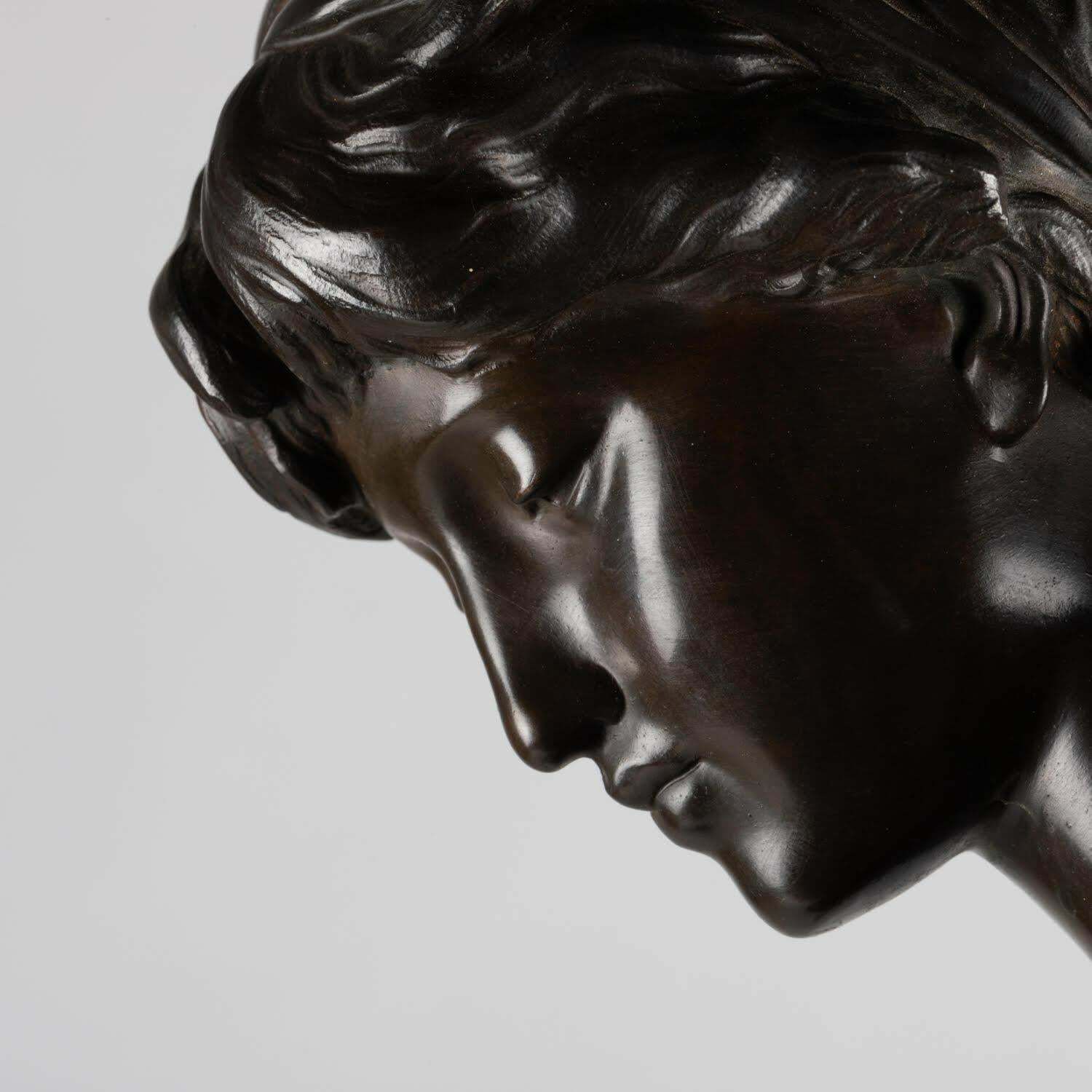 Bronze Sculpture With Brown Patina By Mathurin Moreau, Napoleon III Period. £4,232.57 photo vintage