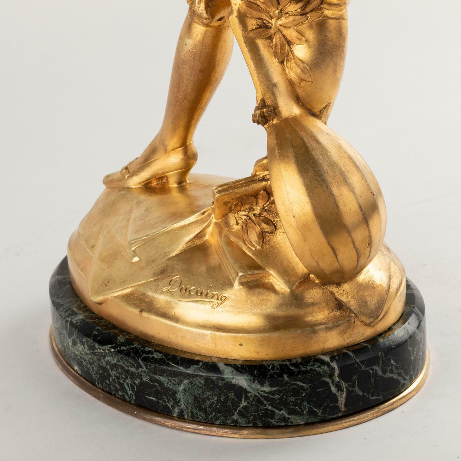 Sculpture In Gilt Bronze And Marble Base By Paul Ducuing, 19th Century. photo vinterior