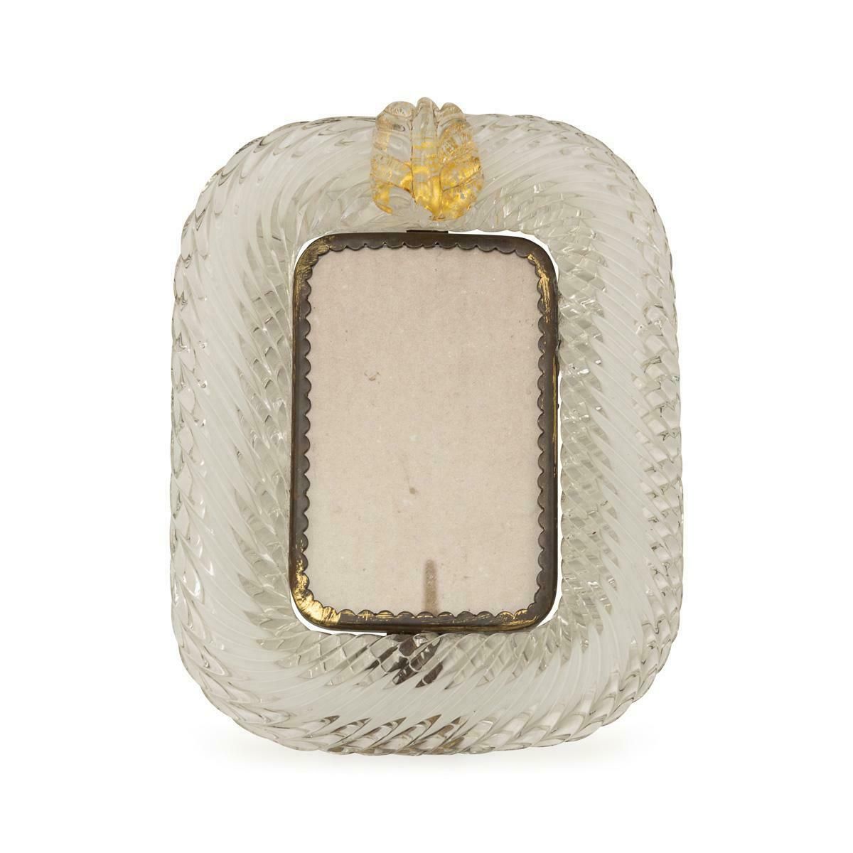 20thc Italian Venetian Glass Photograph Frame, Attributable To Barovier & Toso photo for sale