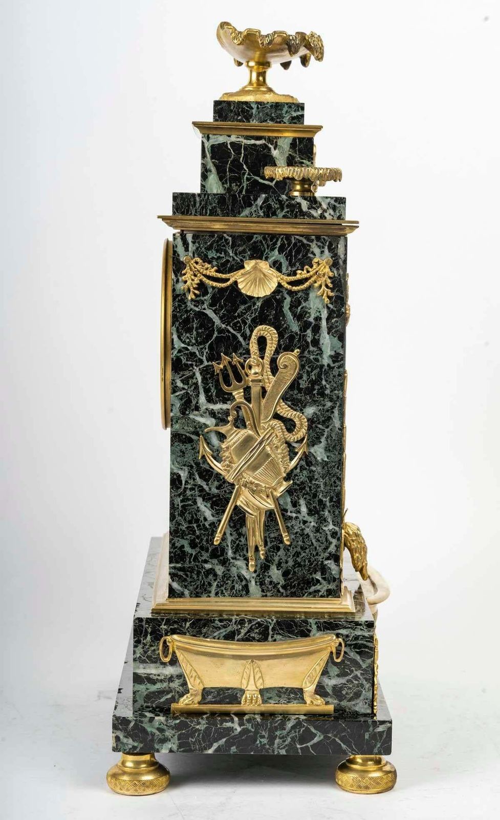Marble And Gilt Bronze Clock With Mythological Decor, Napoleon III Period. photo vinterior