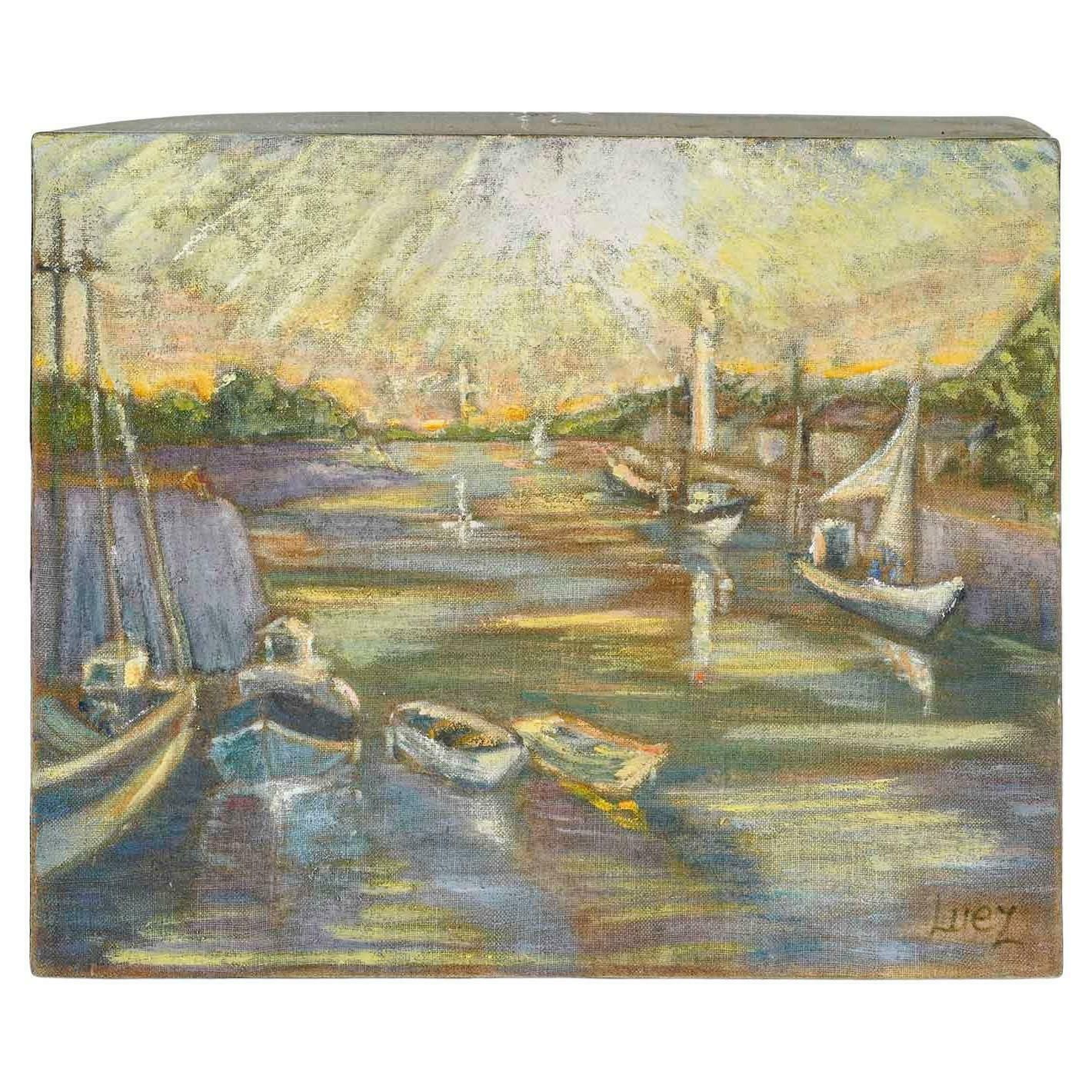Painting, Oil On Canvas By Evelyne Luez, 1980 1990.