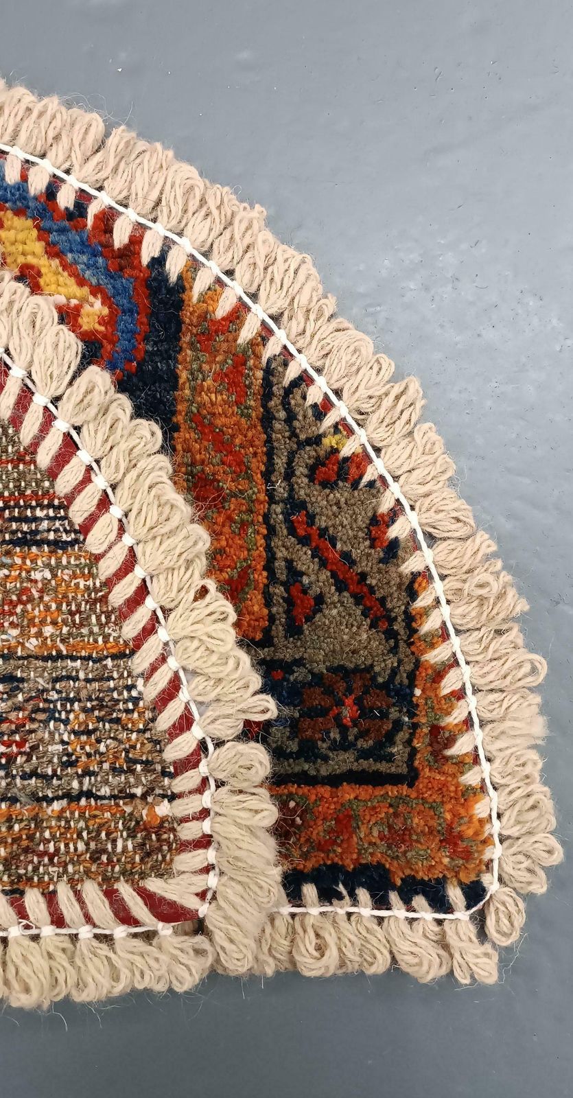 Handmade Rug Doormat Oriental Rug Half Circular Interior Carpet Mat Entrance Way photo 380.0