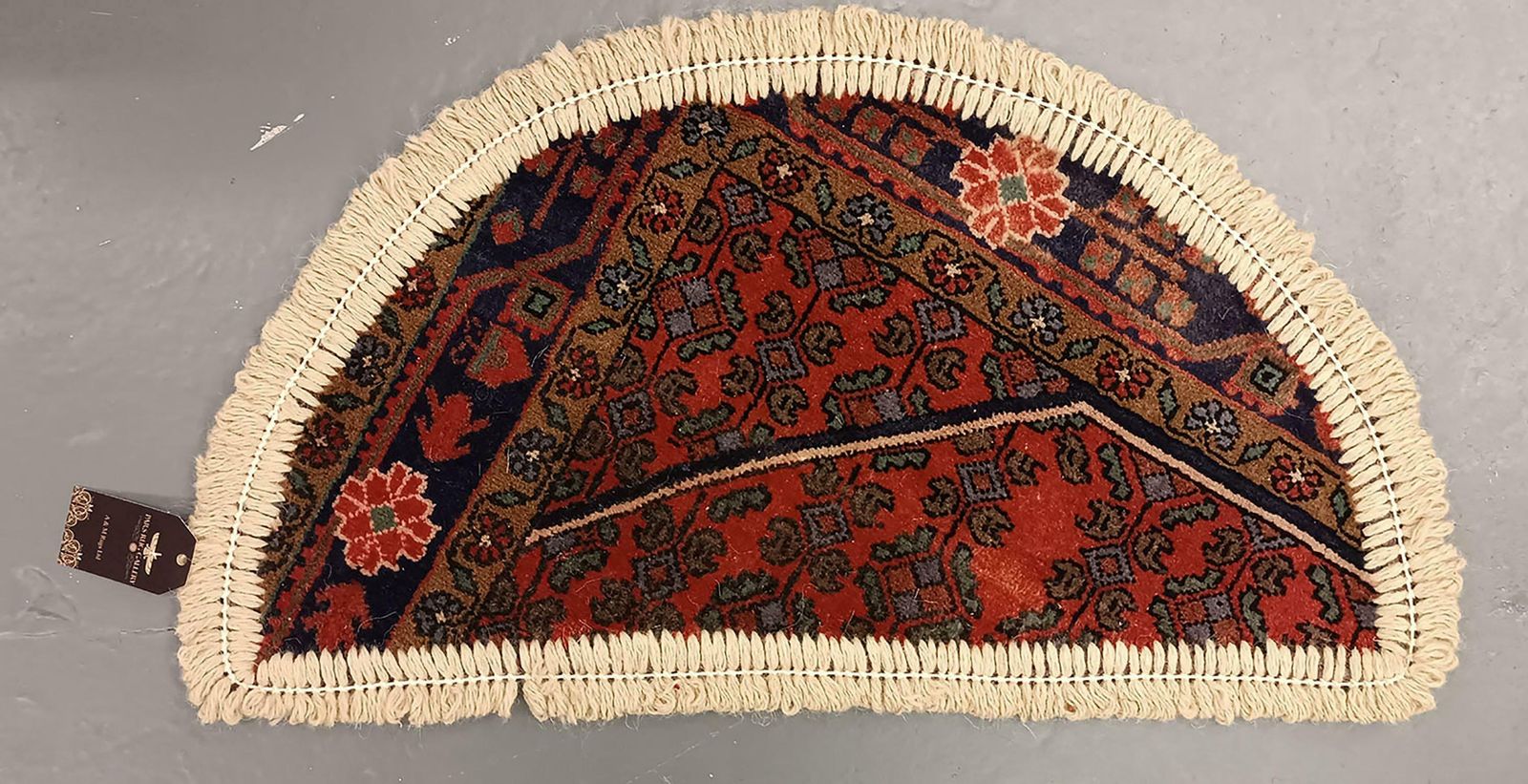 Handmade Rug Doormat Oriental Rug Half Circular Interior Carpet Mat Entrance Way photo vinterior