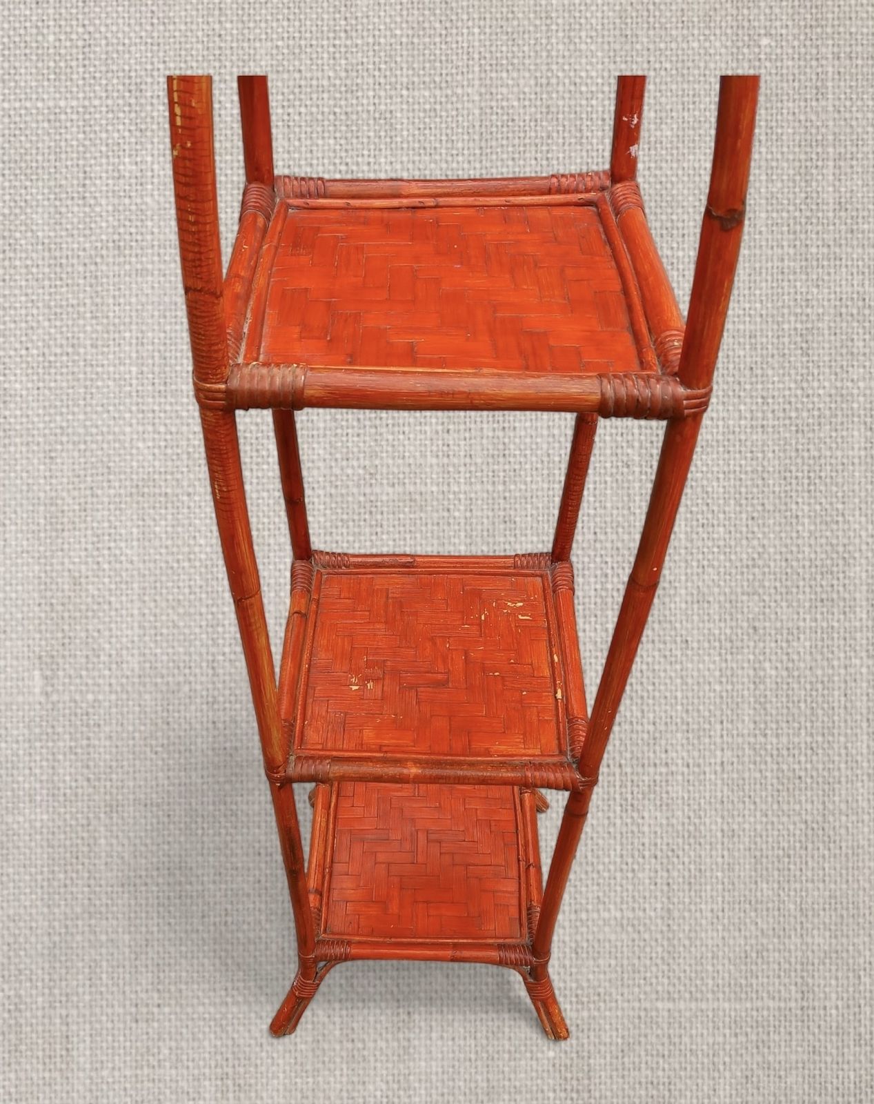 Mid Century Bamboo And Rattan Whatnot Shelf photo furniture