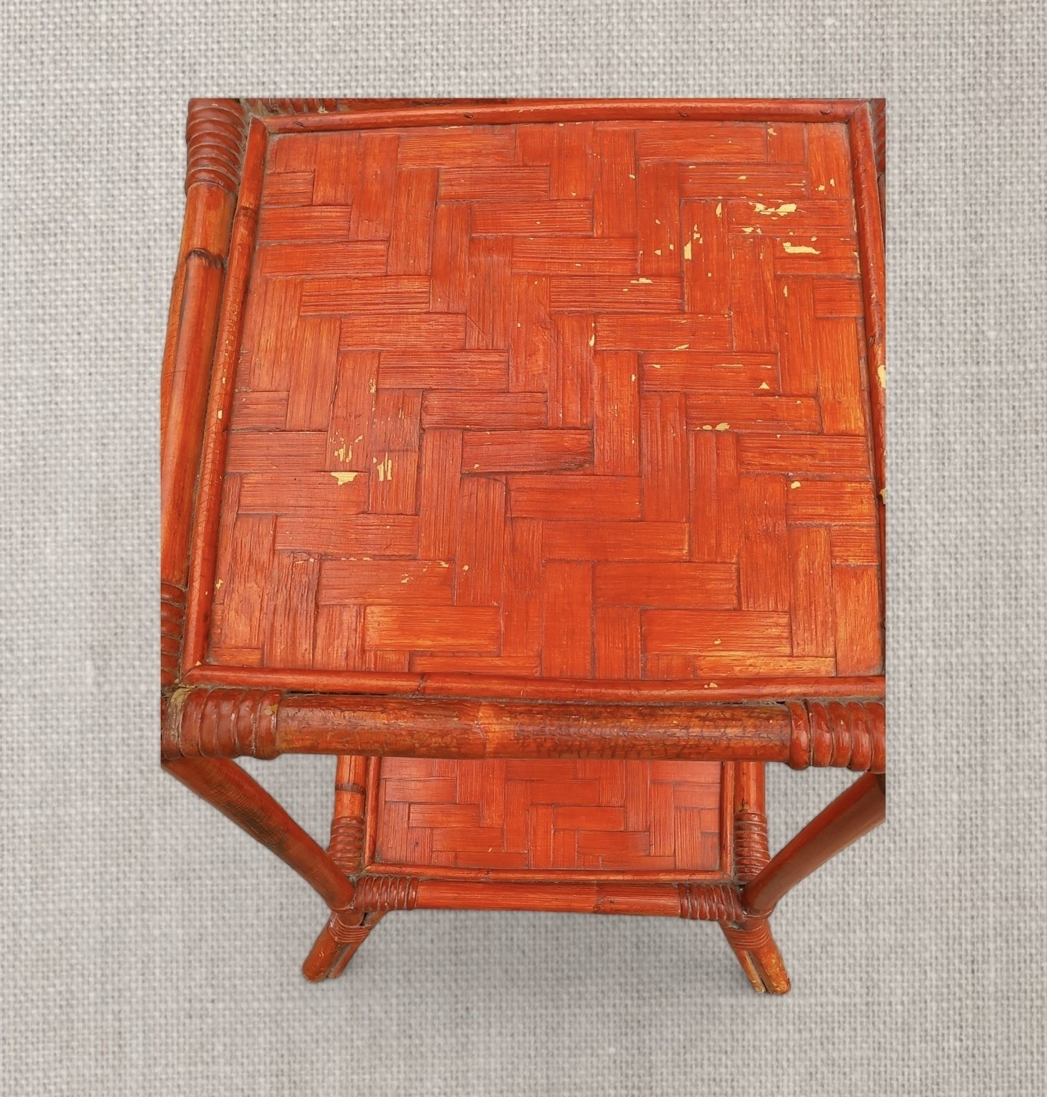 photo furniture Mid Century Bamboo And Rattan Whatnot Shelf
