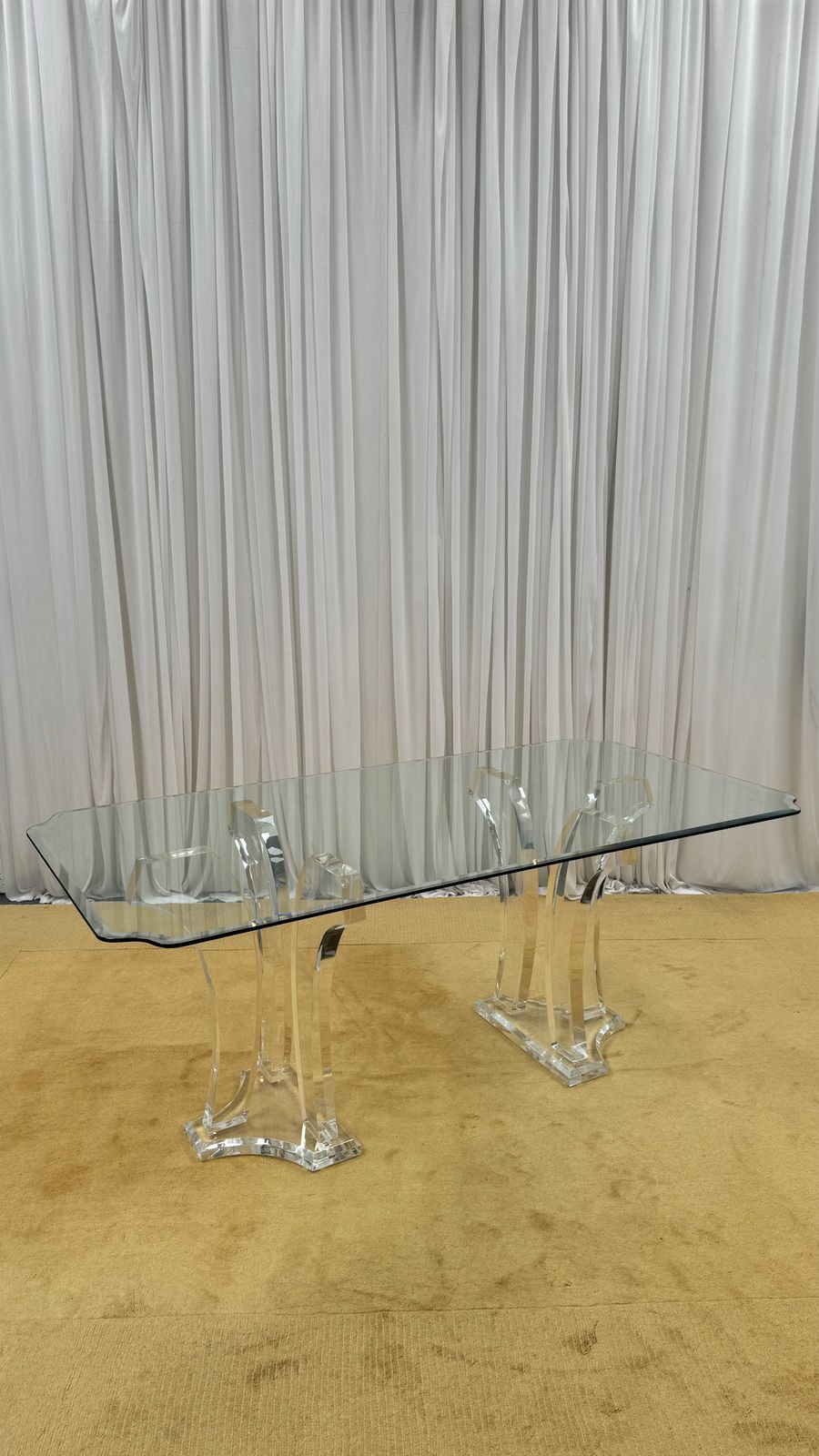 Lucite & Glass Dining Table By Jeffrey Bigelow, 1980's, USA. photo vintage