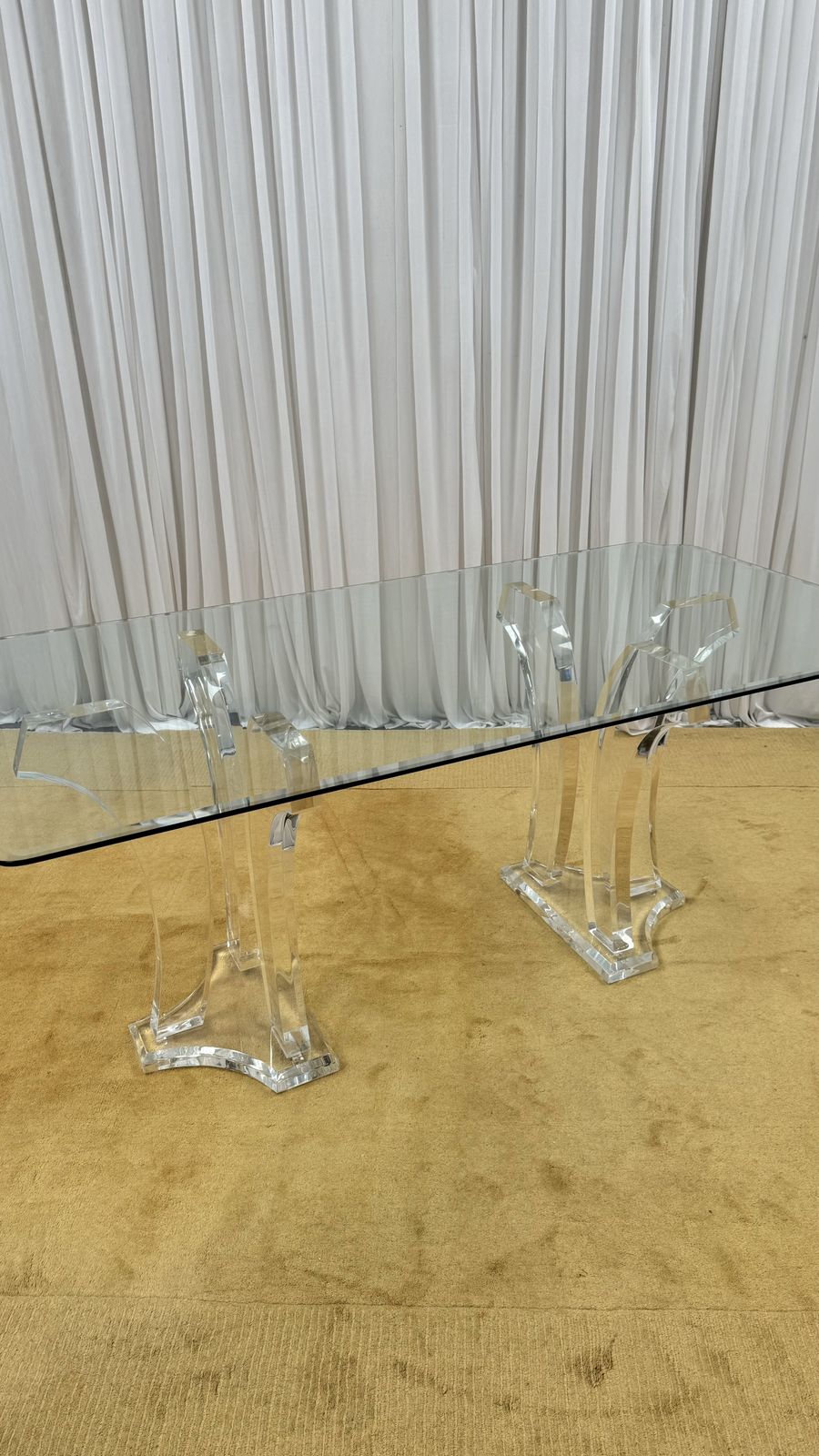 photo buy Lucite & Glass Dining Table By Jeffrey Bigelow, 1980's, USA.