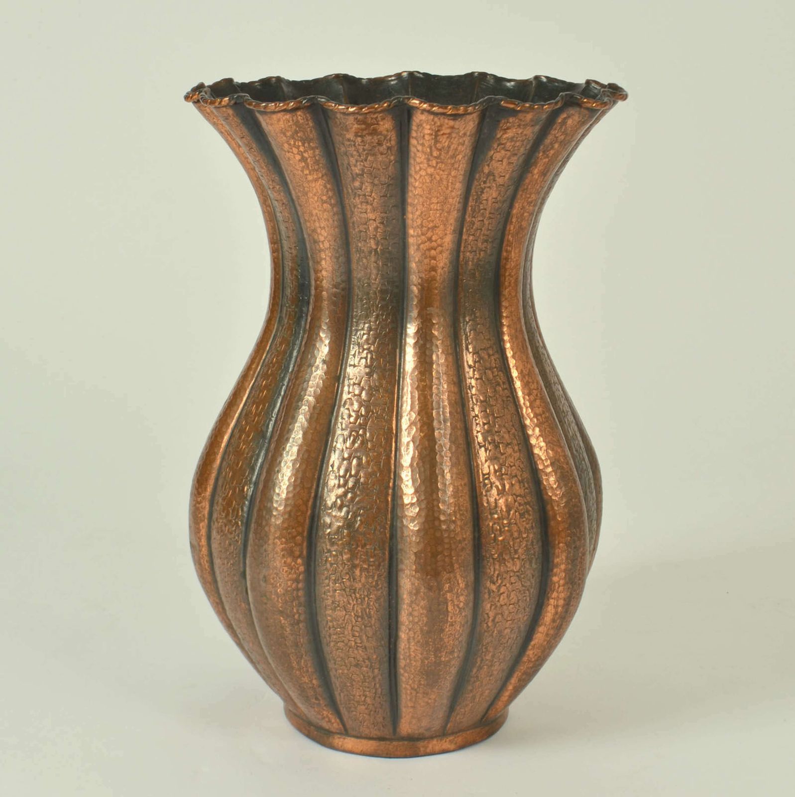 Set Of Large Copper Amphora Vases By Egidio Casagrande, Italy 1950's photo Home Decor