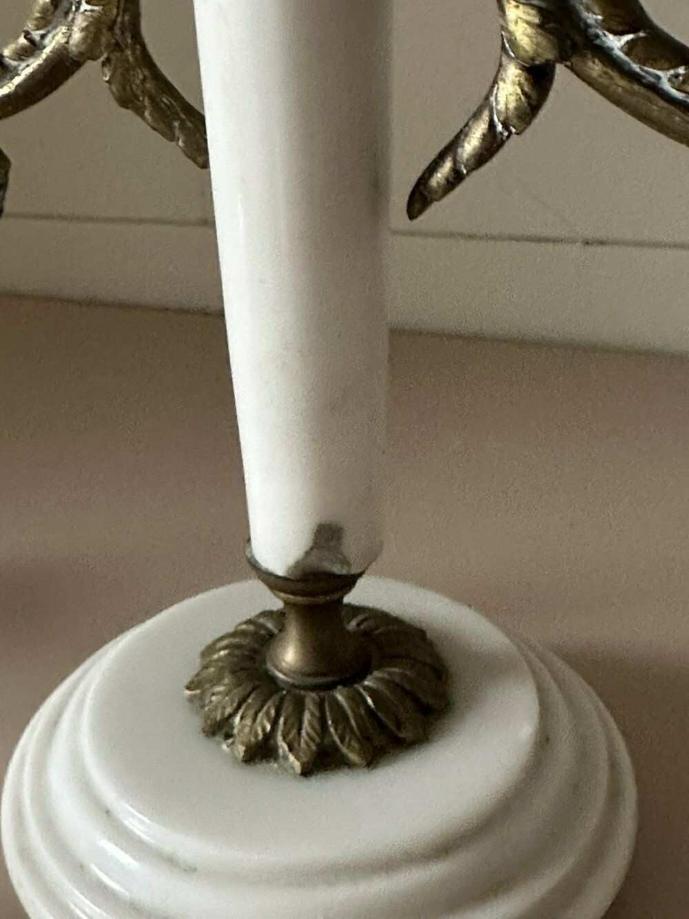 Pretty Antique 19th Century Marble And Bronze Candelabra photo Home Decor