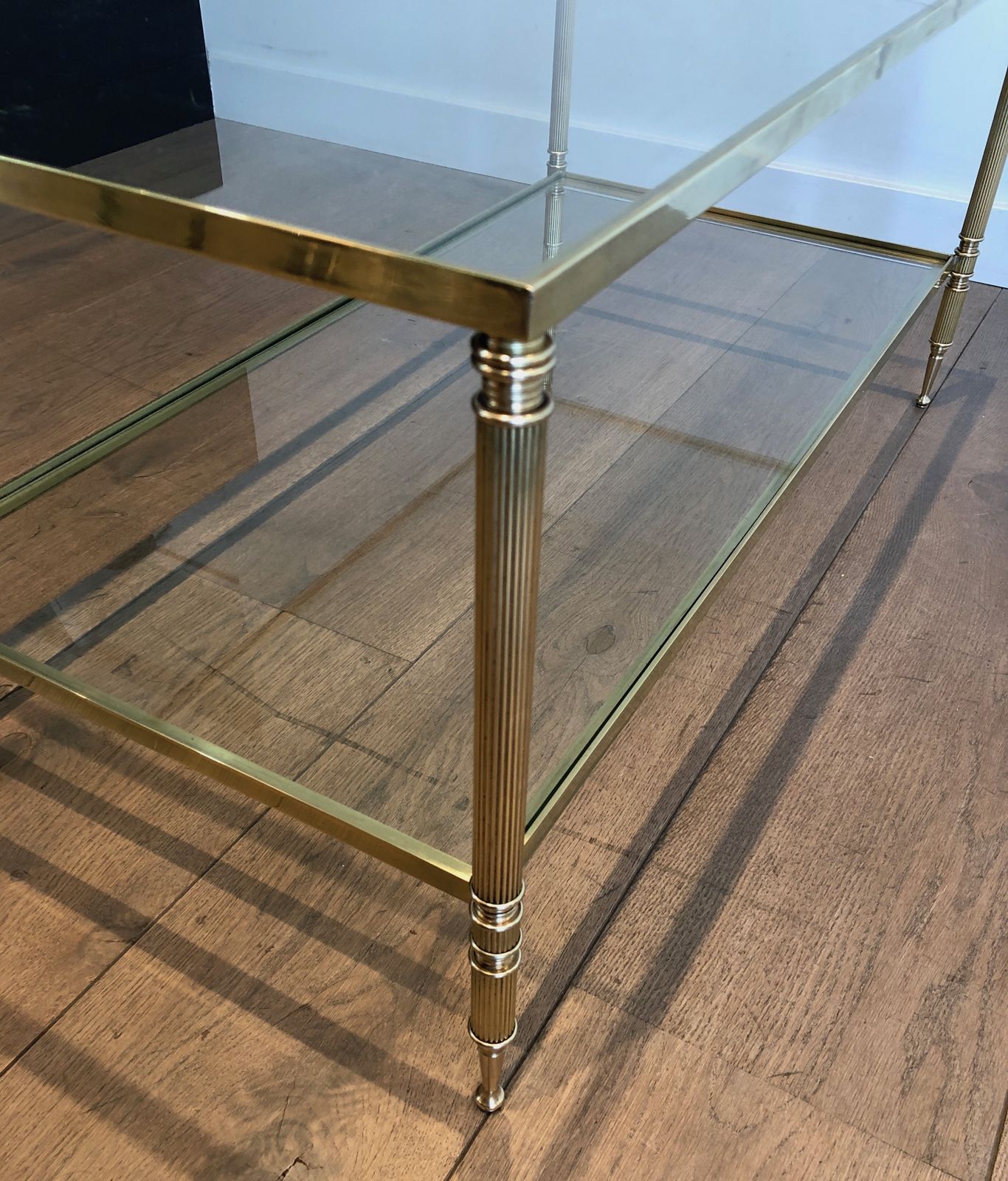 photo vinterior Brass Rectangular Coffee Table In The Style Of Maison Jansen. Circa 1940