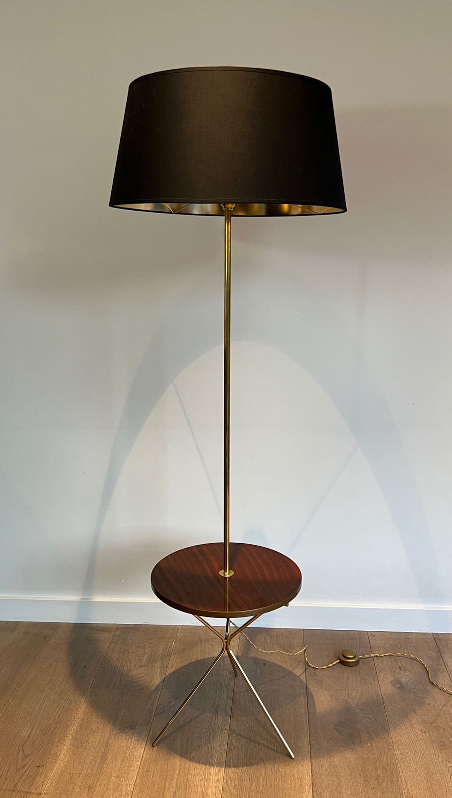 Neoclassical Style Brass And Mahogany Floor Lamp In The Style Of Maison Jansen photo Lighting