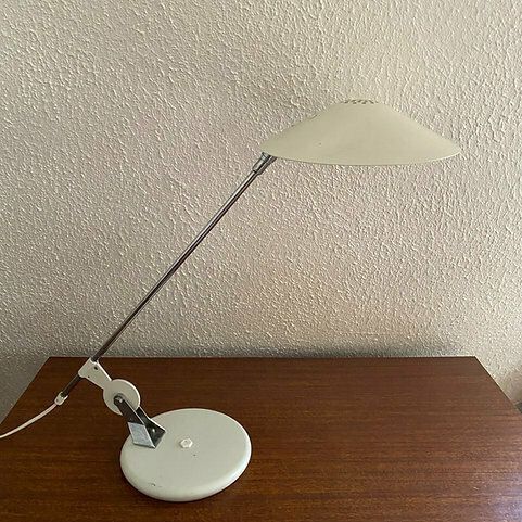 Alluminor White Lamp, 1980s, Vintage photo furniture