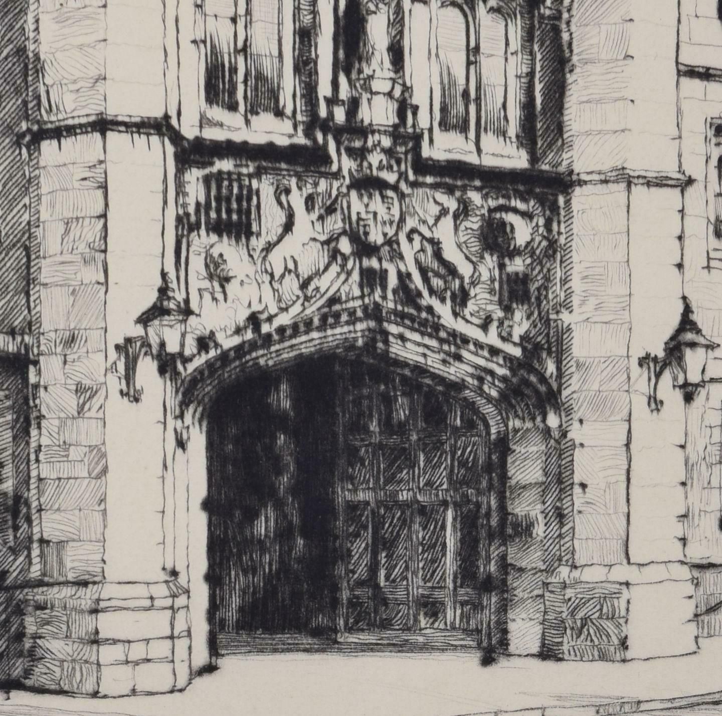 Cyril Power Christ's College, Cambridge Etching By Cyril Power photo Art