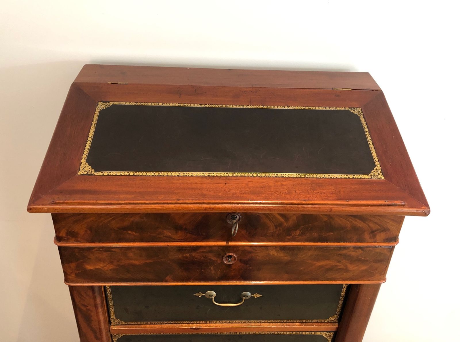 Mahogany And Leather Notary Cabinet photo 2250.0