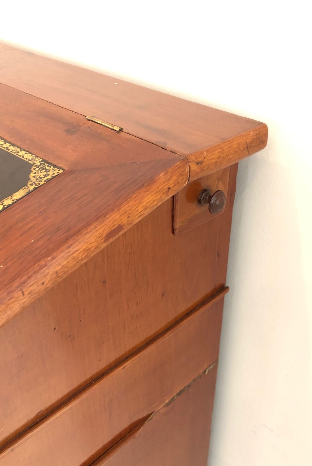Mahogany And Leather Notary Cabinet photo vintage